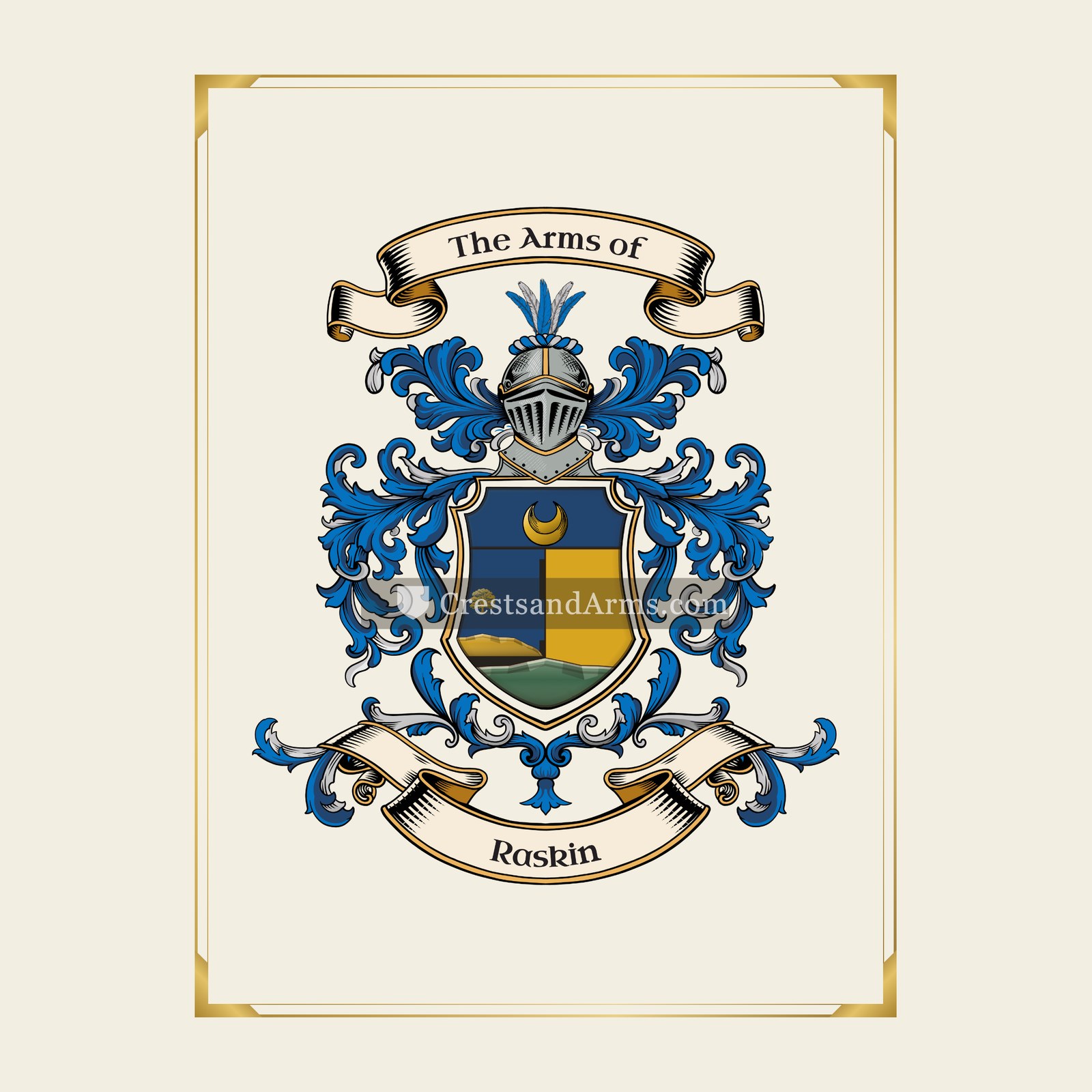 With gold border