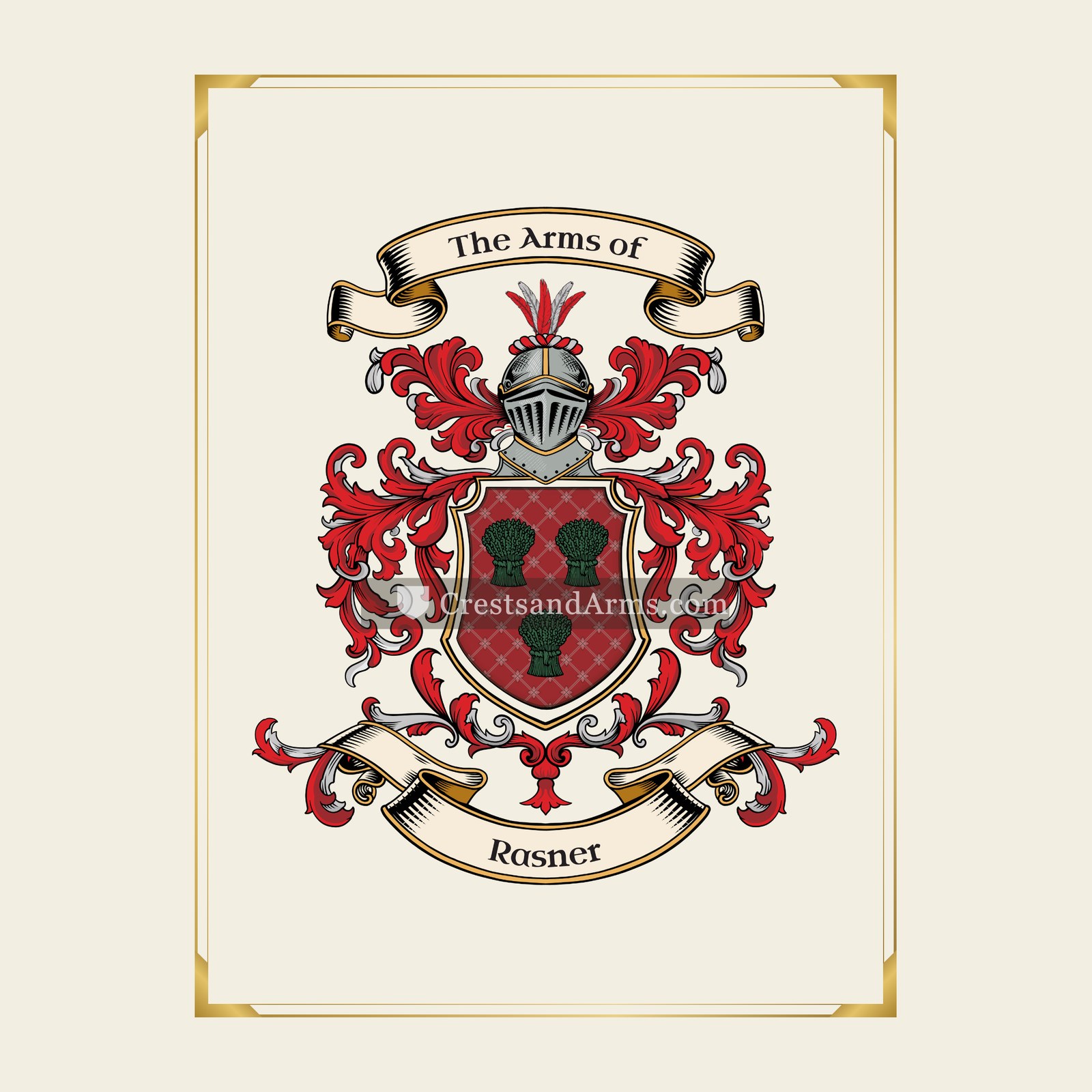 With gold border