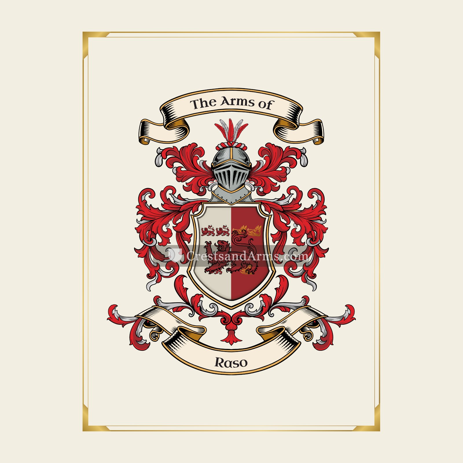 With gold border