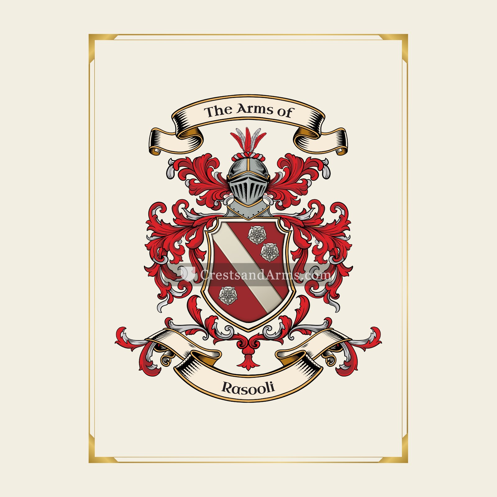 With gold border