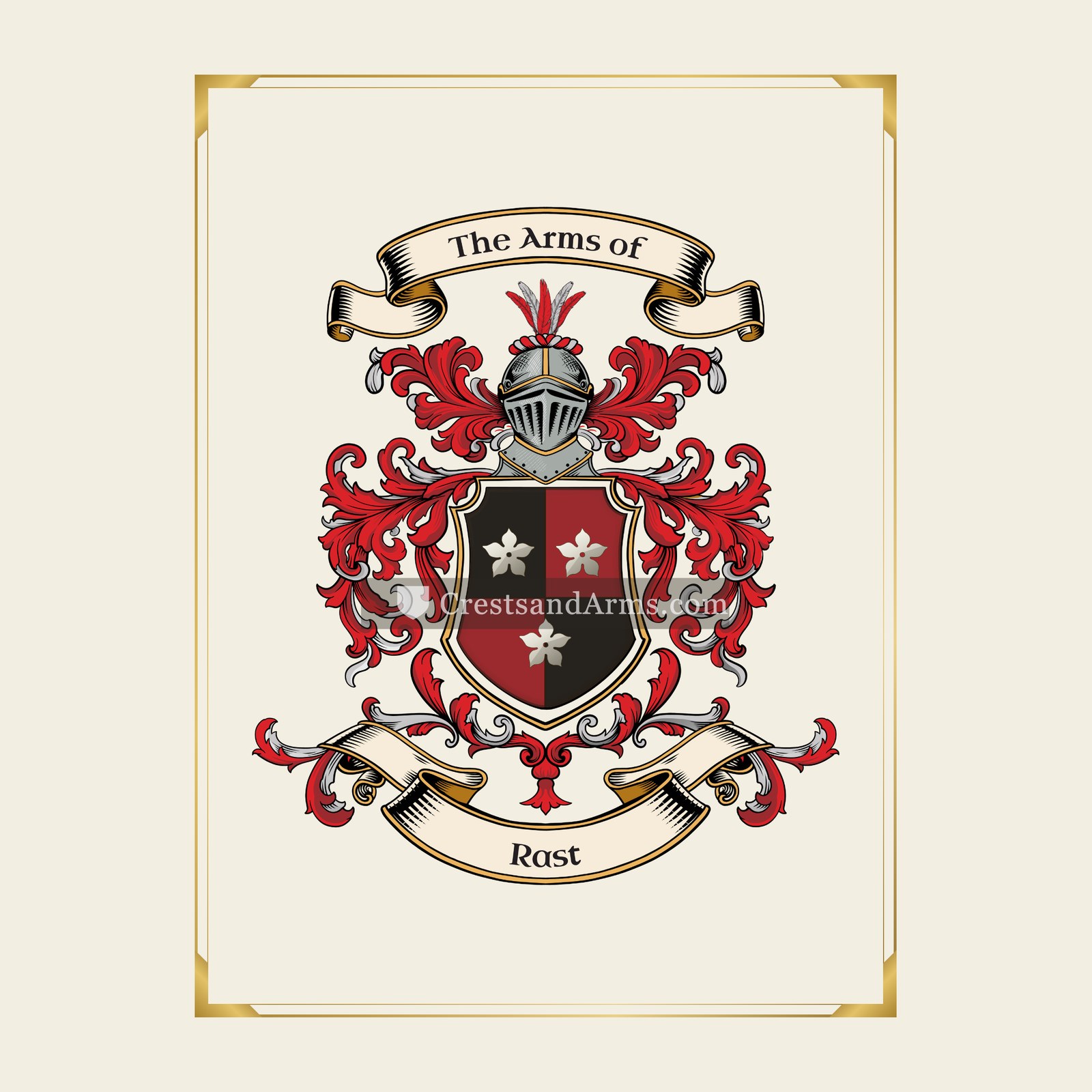 With gold border