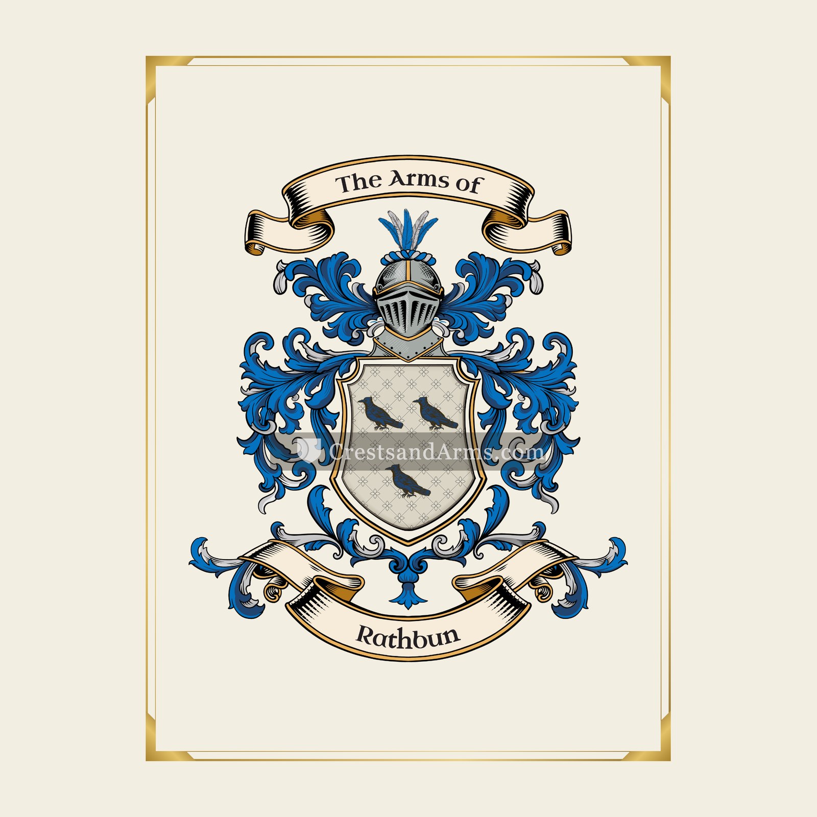 With gold border