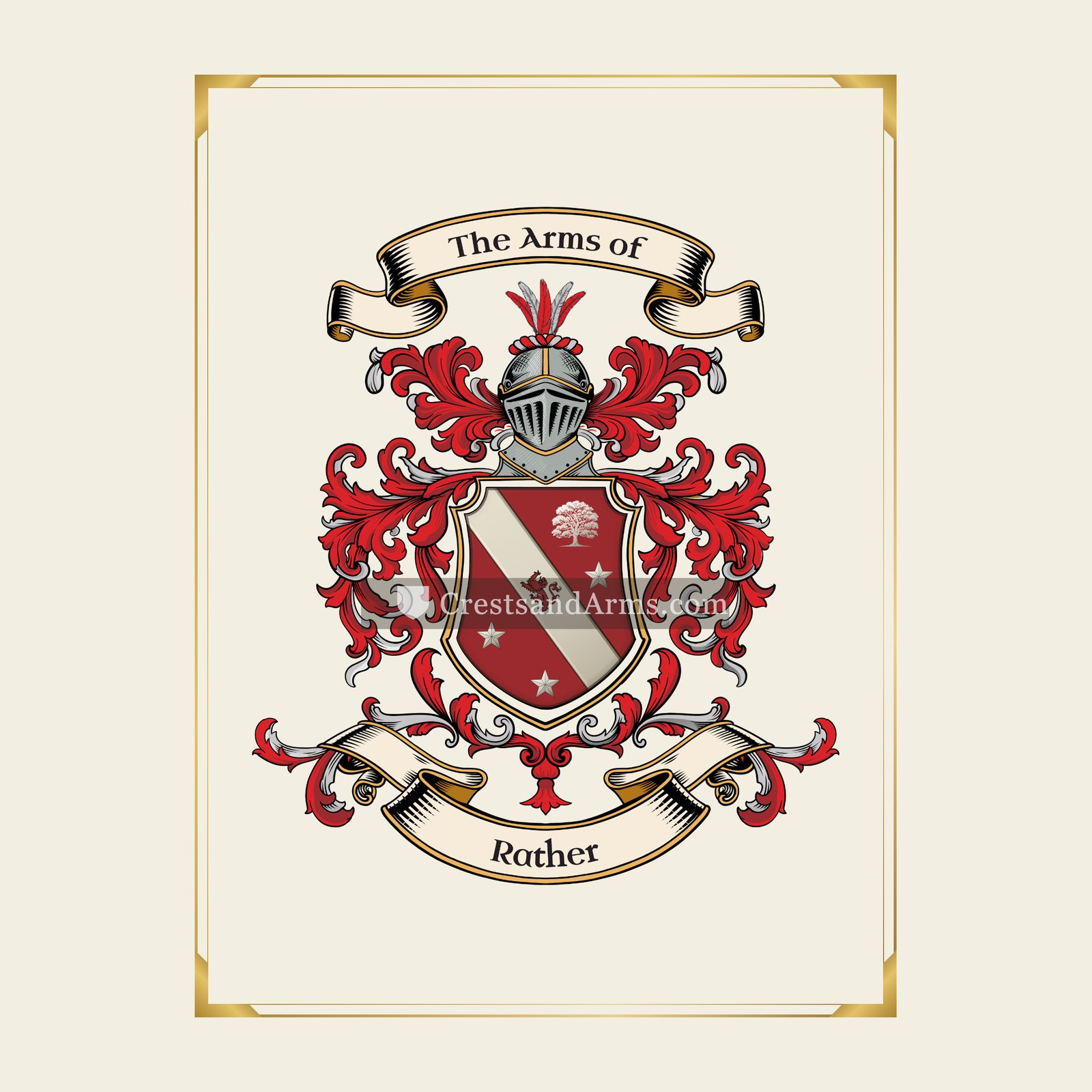 With gold border