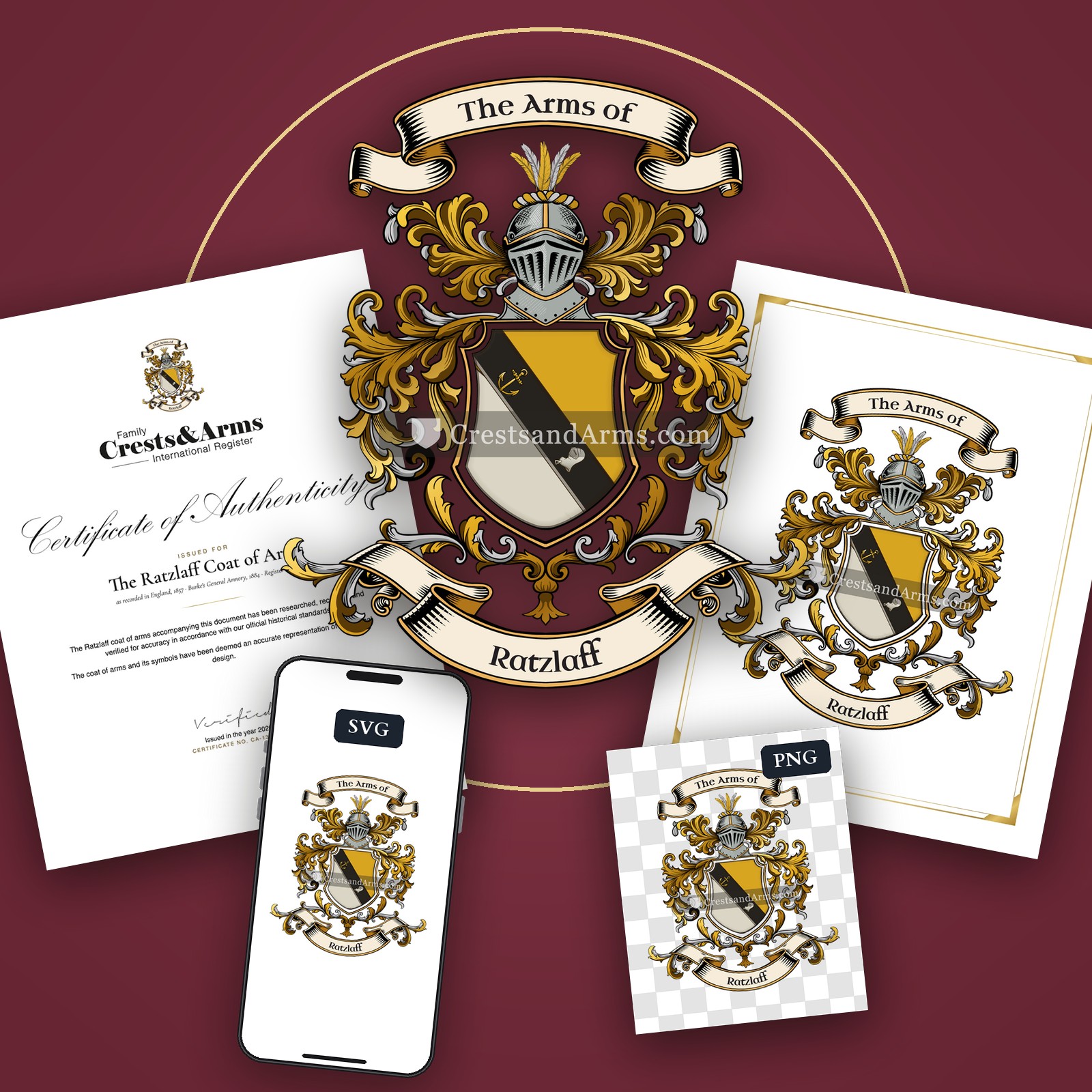 The Ratzlaff arms on the coat of arms — digital pack