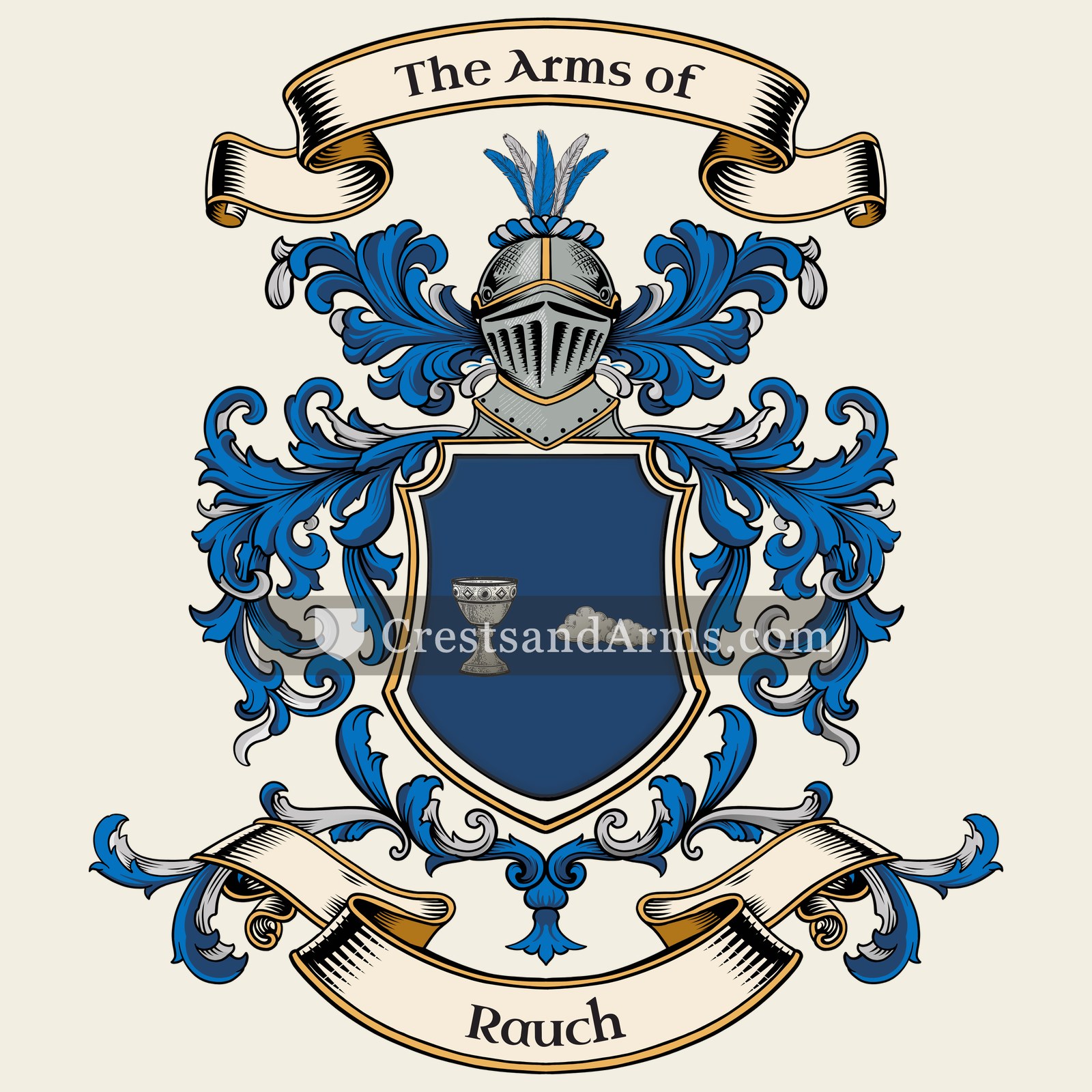 The Rauch coat of arms, drawn from the recorded blazon