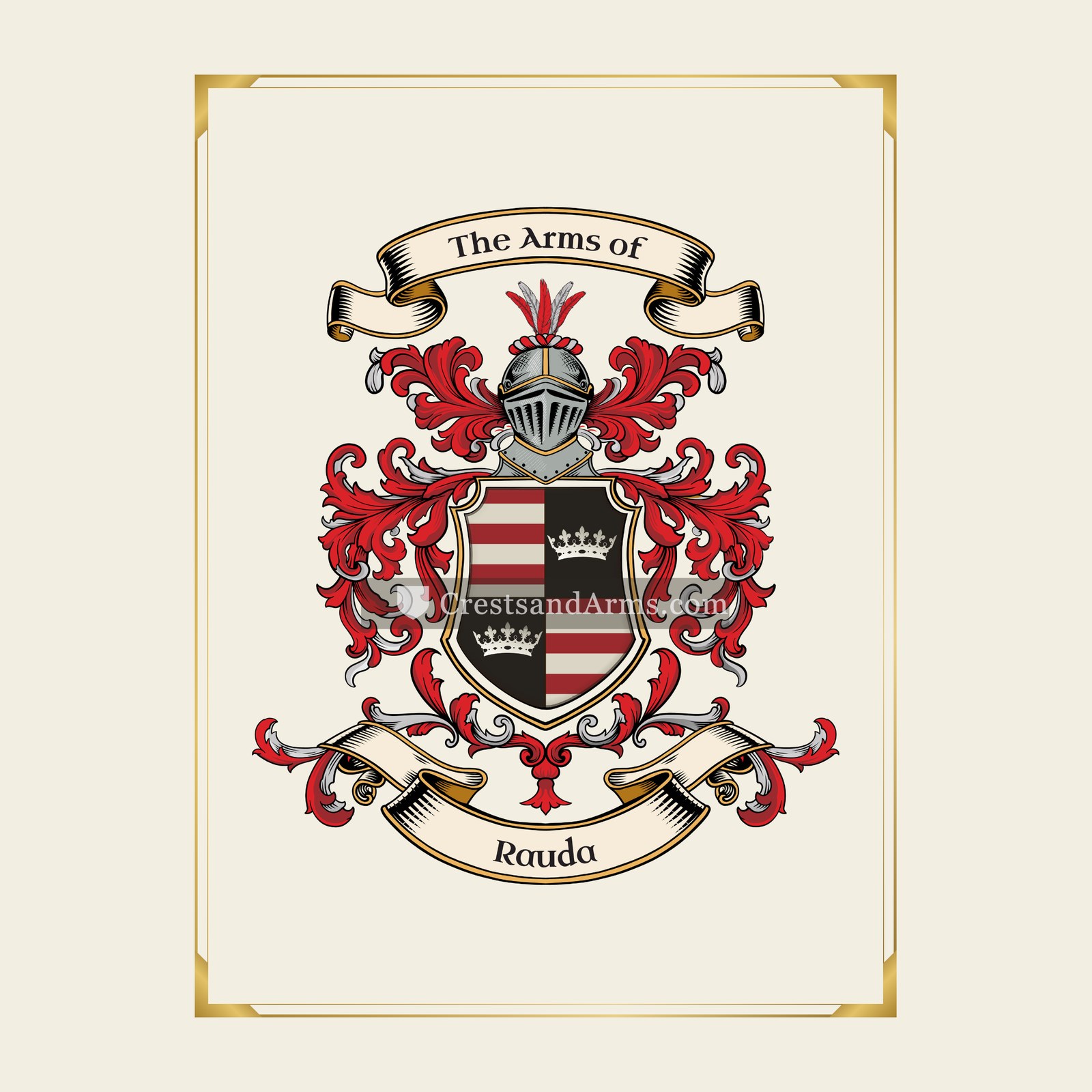 With gold border
