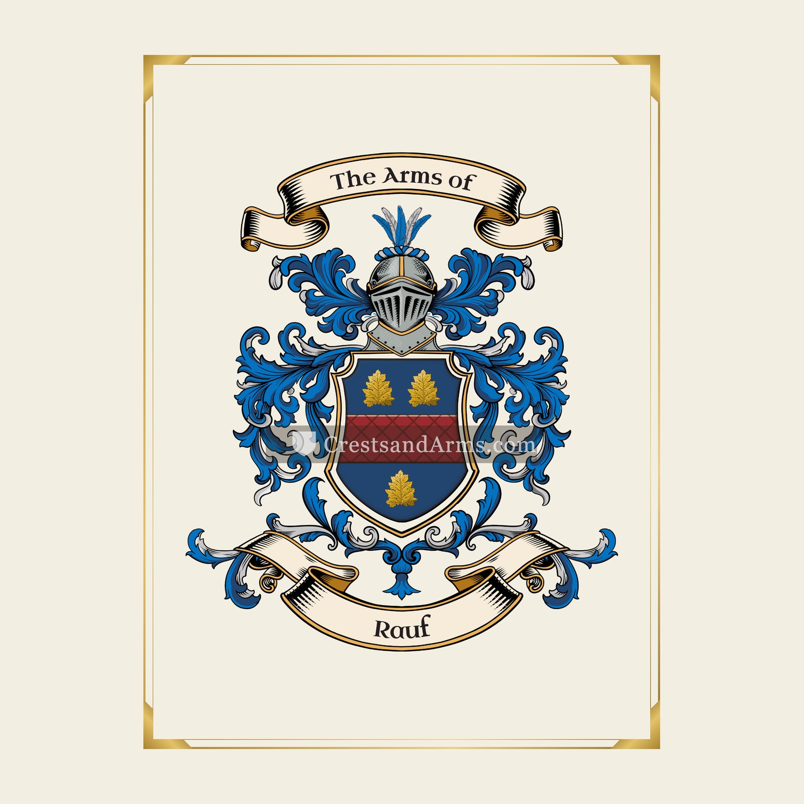 With gold border