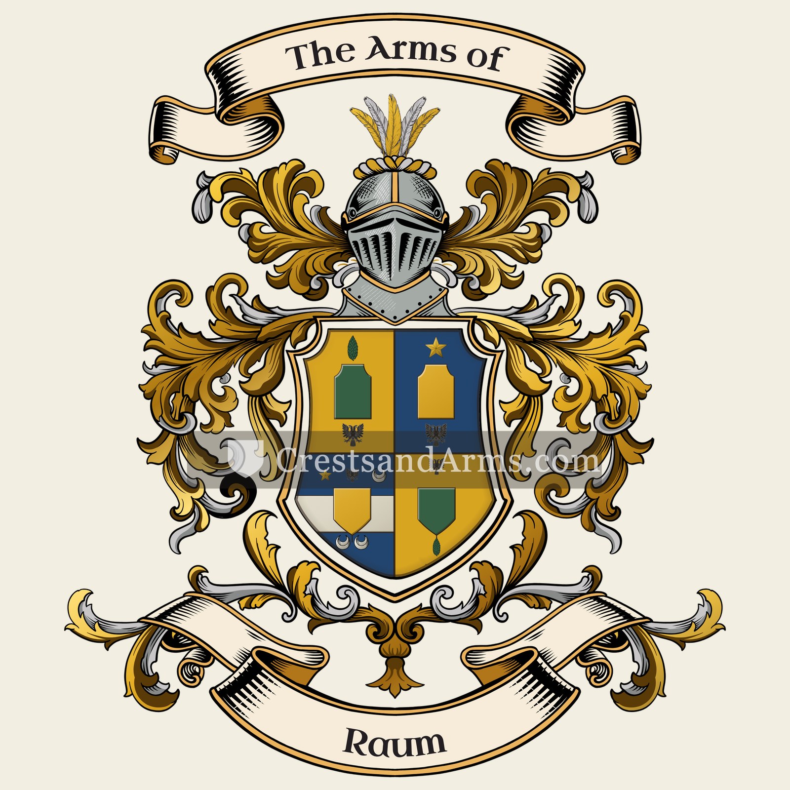 The Raum coat of arms, drawn from the recorded blazon