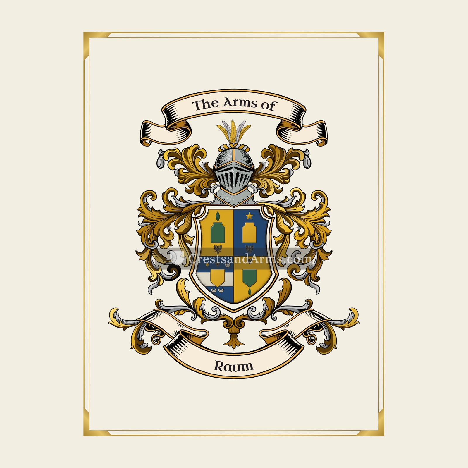 With gold border
