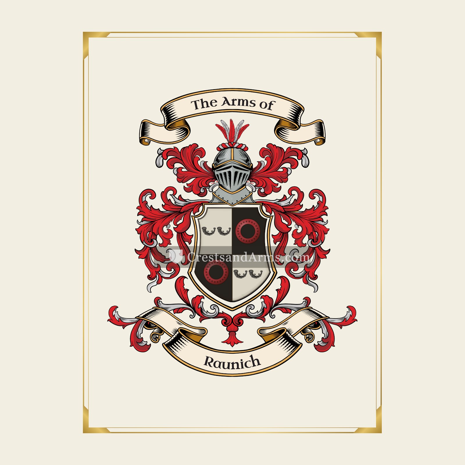 With gold border