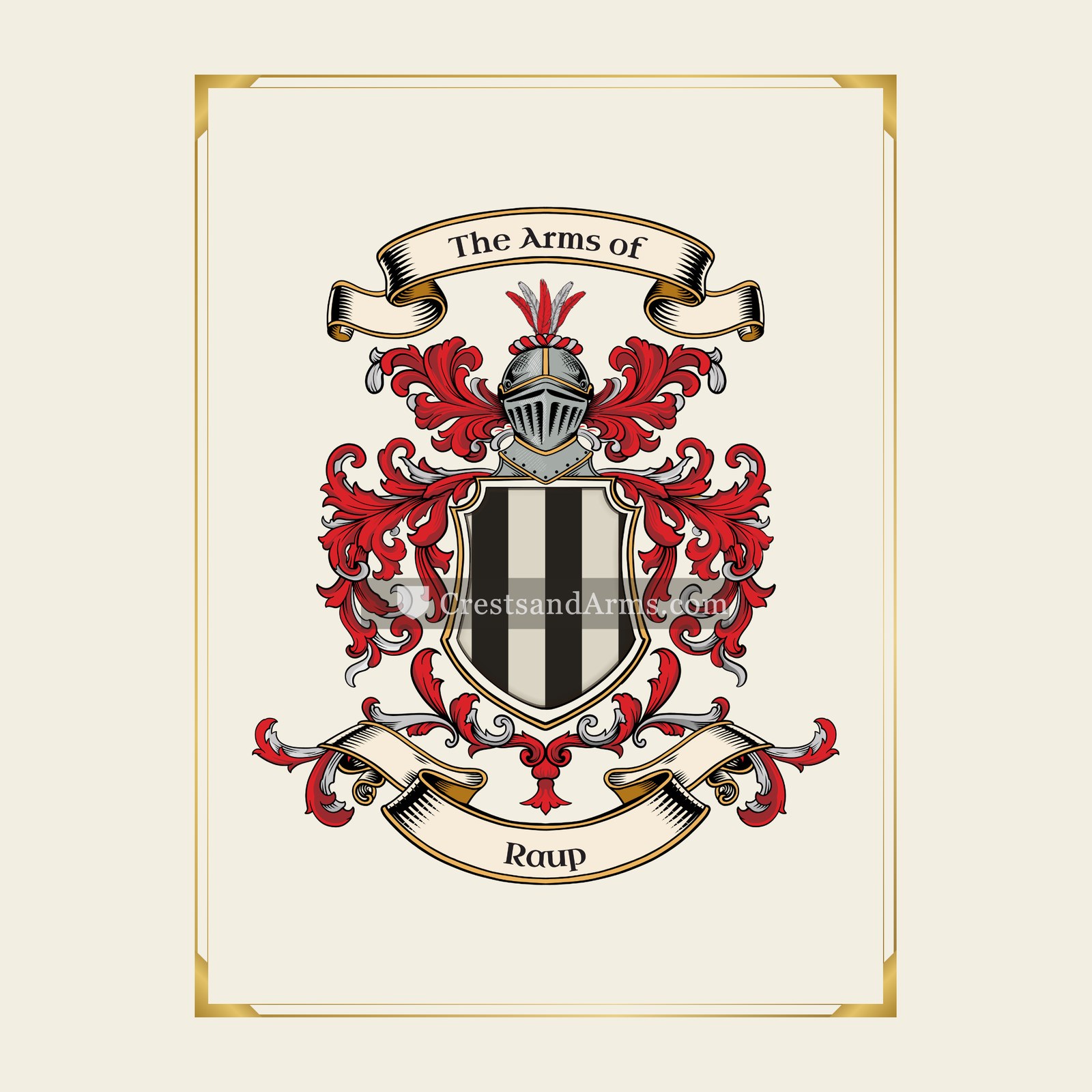 With gold border