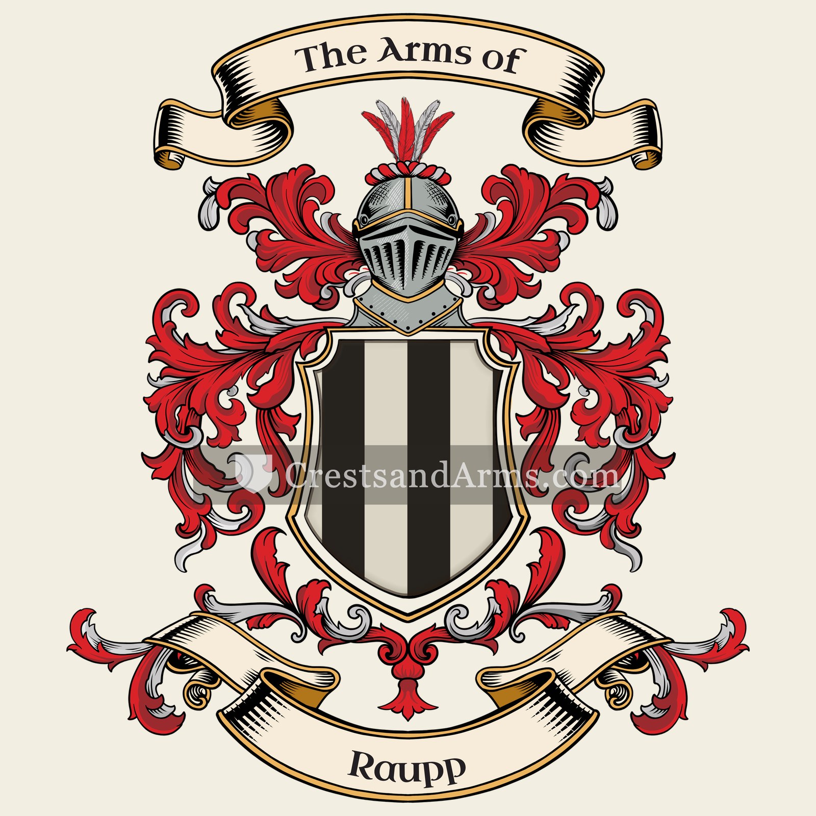The Raupp coat of arms, drawn from the recorded blazon