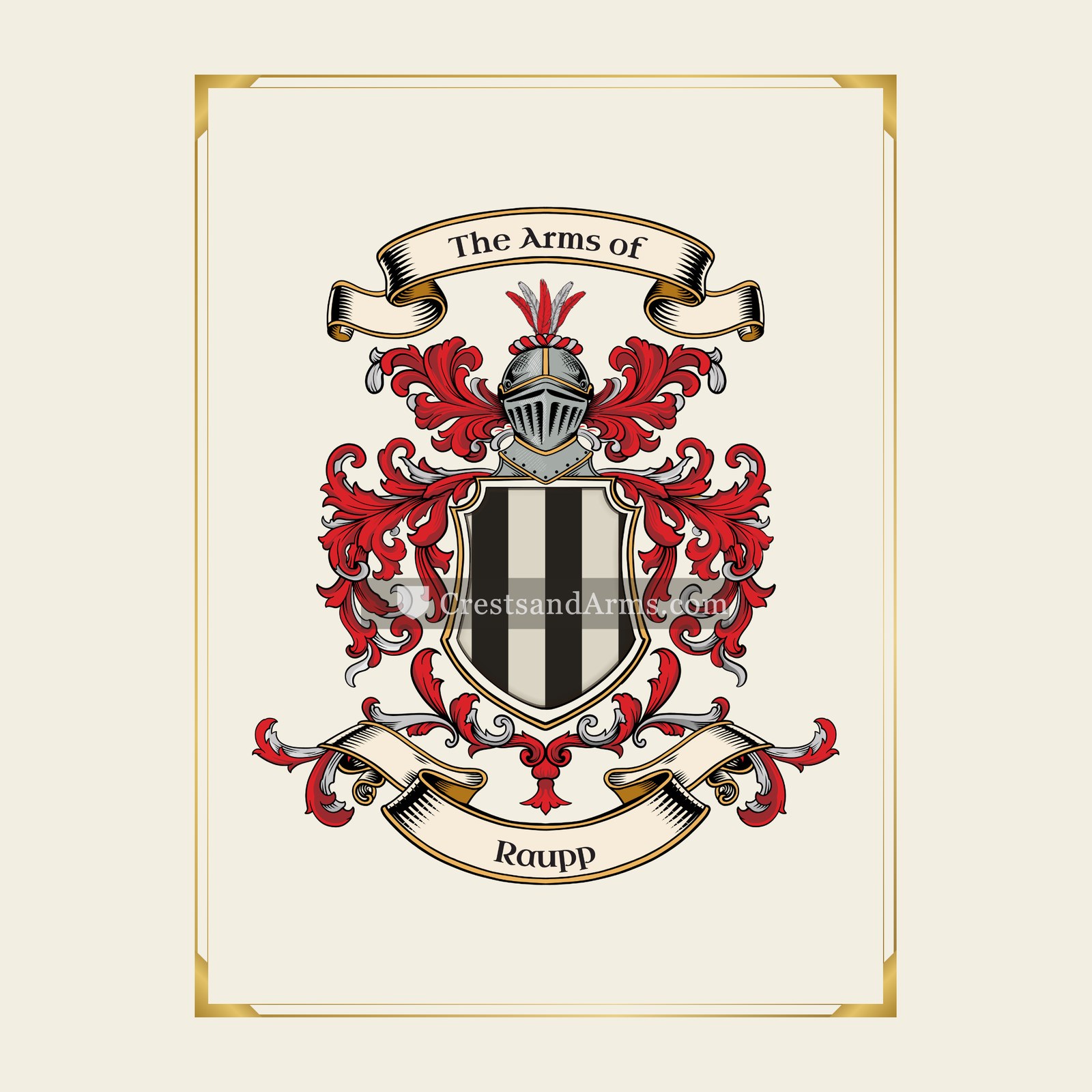 With gold border