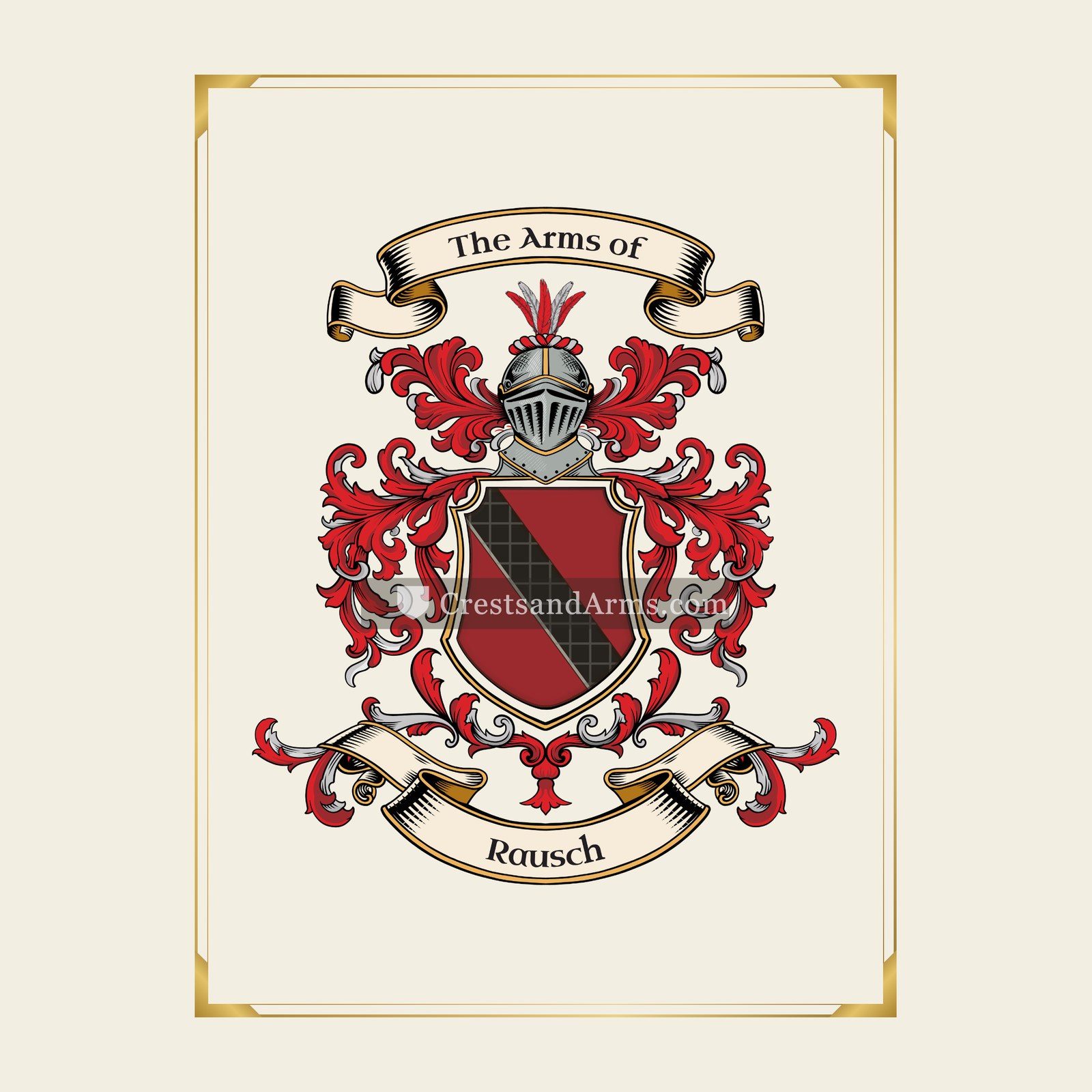 With gold border