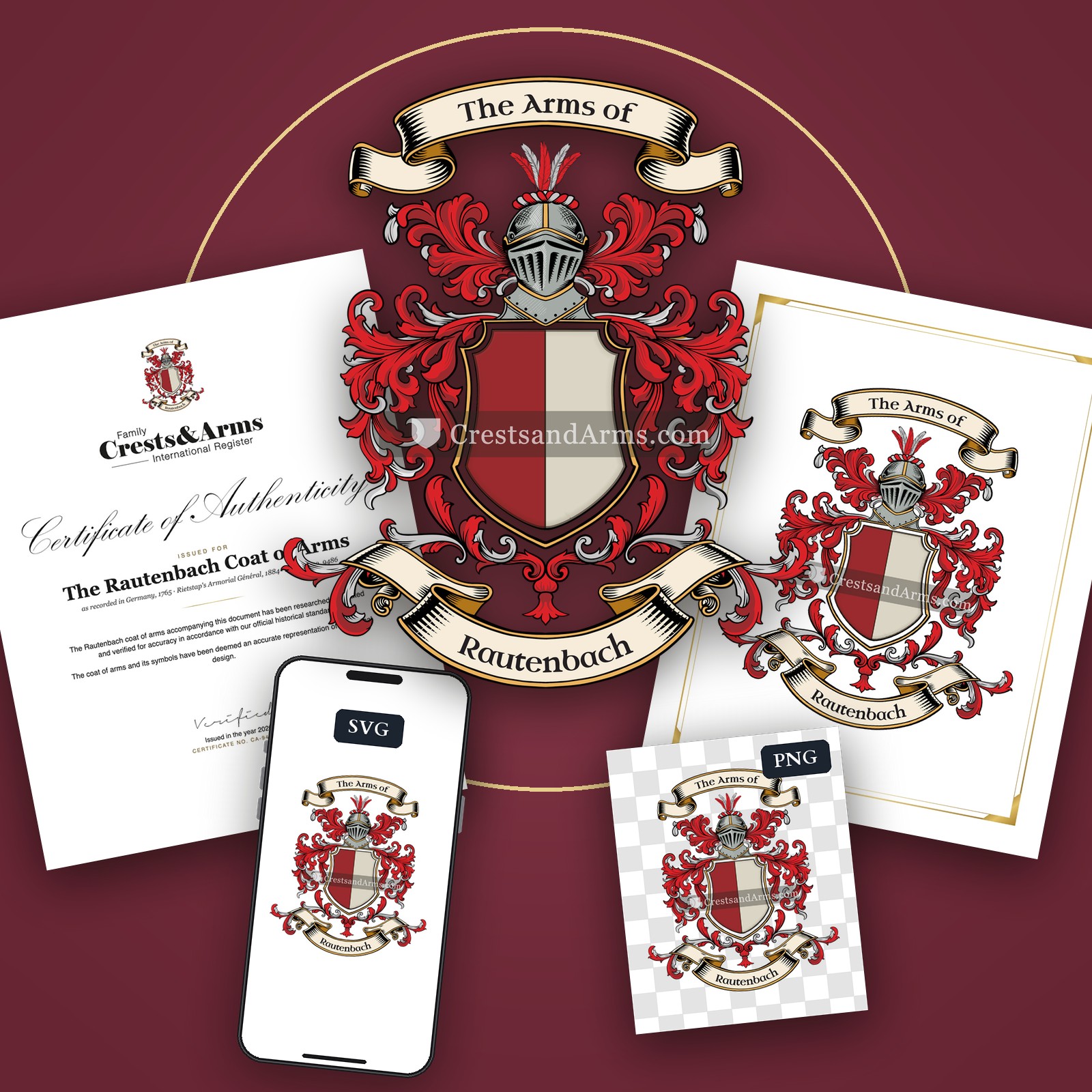 The Rautenbach arms on the coat of arms — digital pack