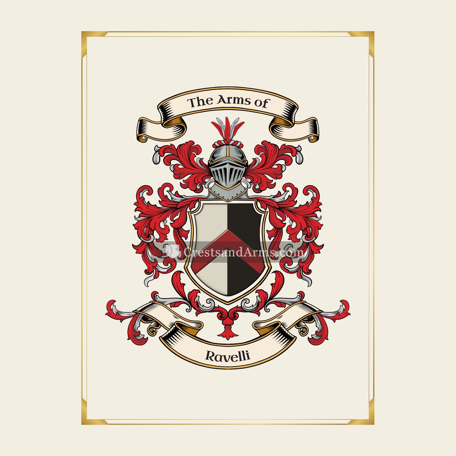 With gold border