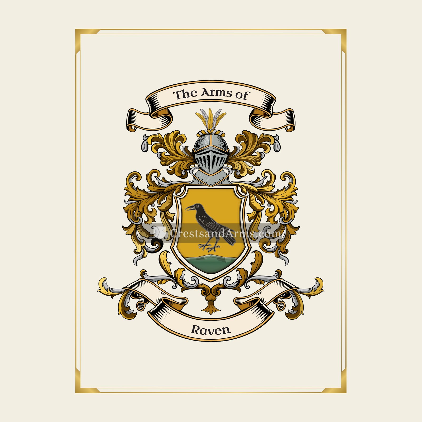With gold border