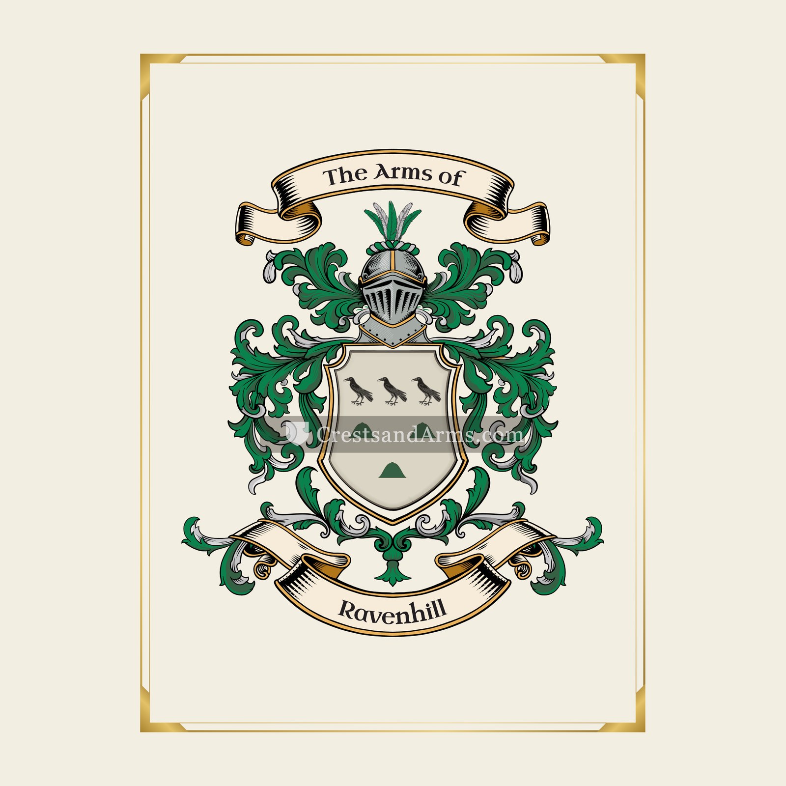 With gold border