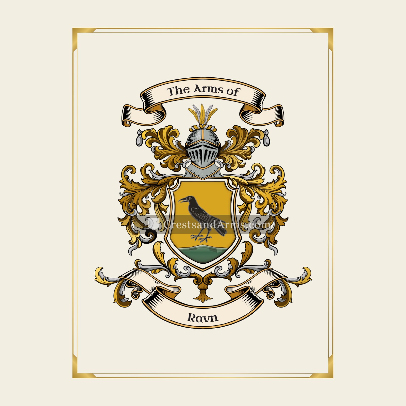With gold border