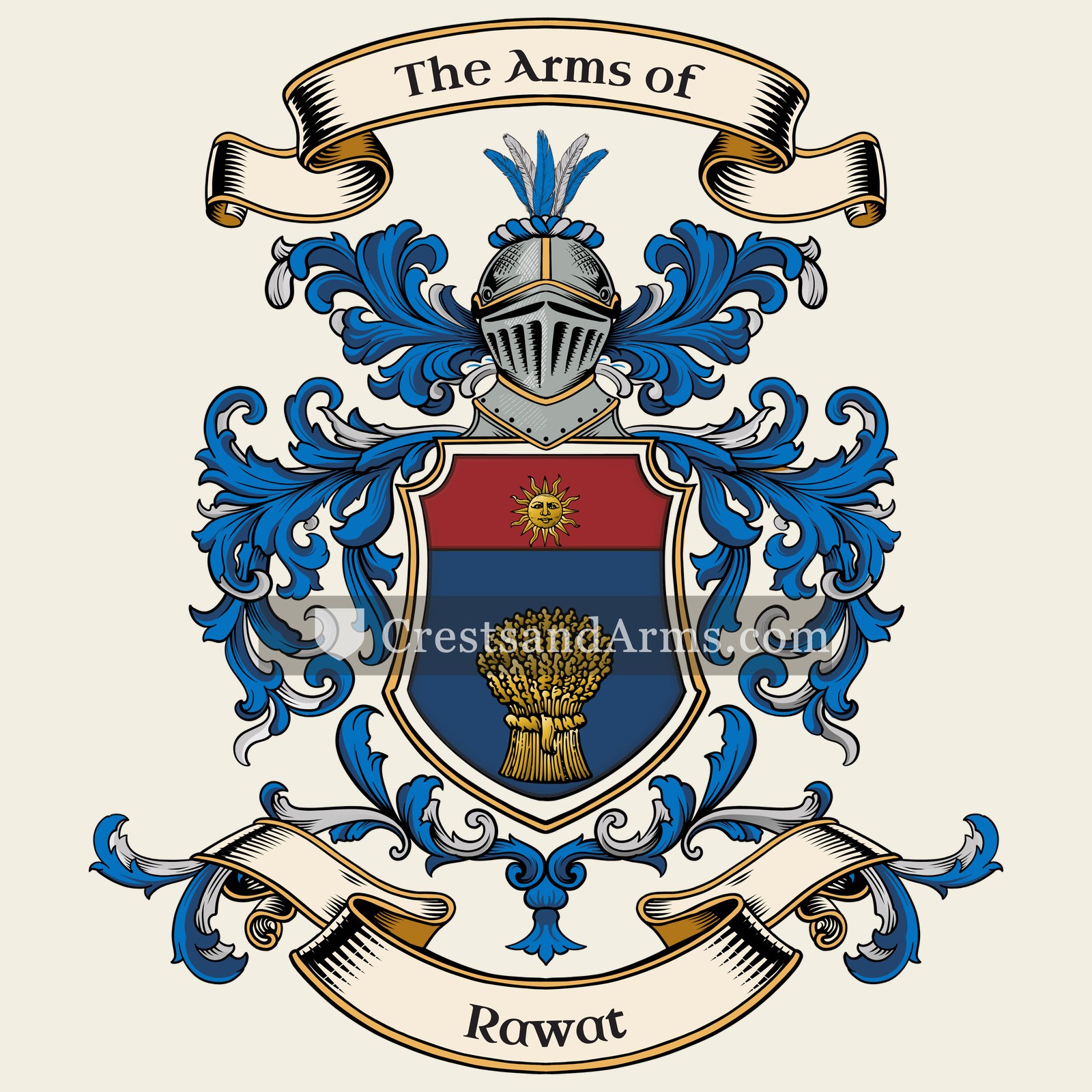 The Rawat coat of arms, drawn from the recorded blazon