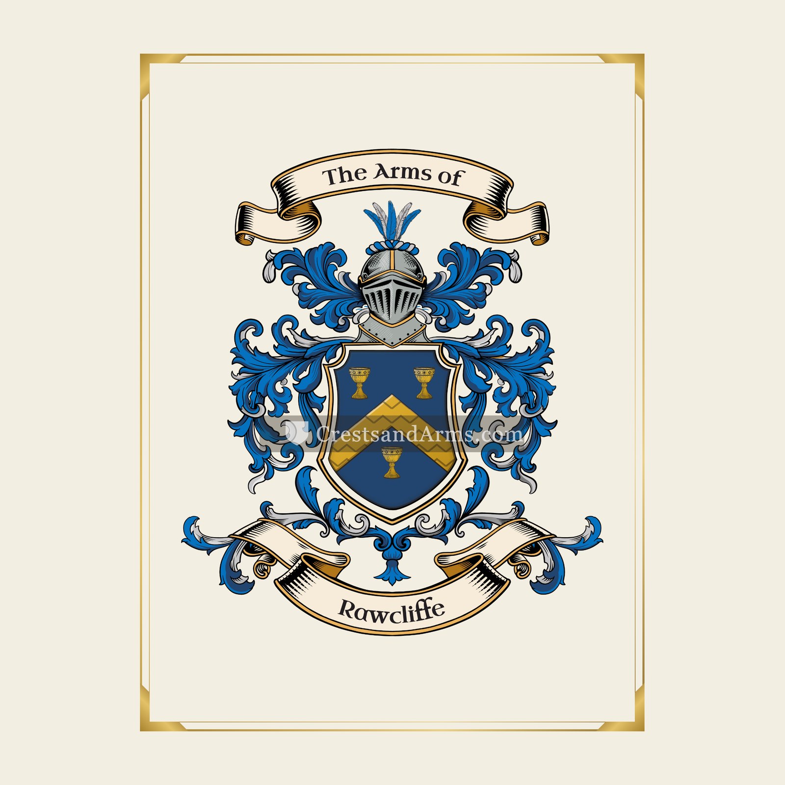 With gold border