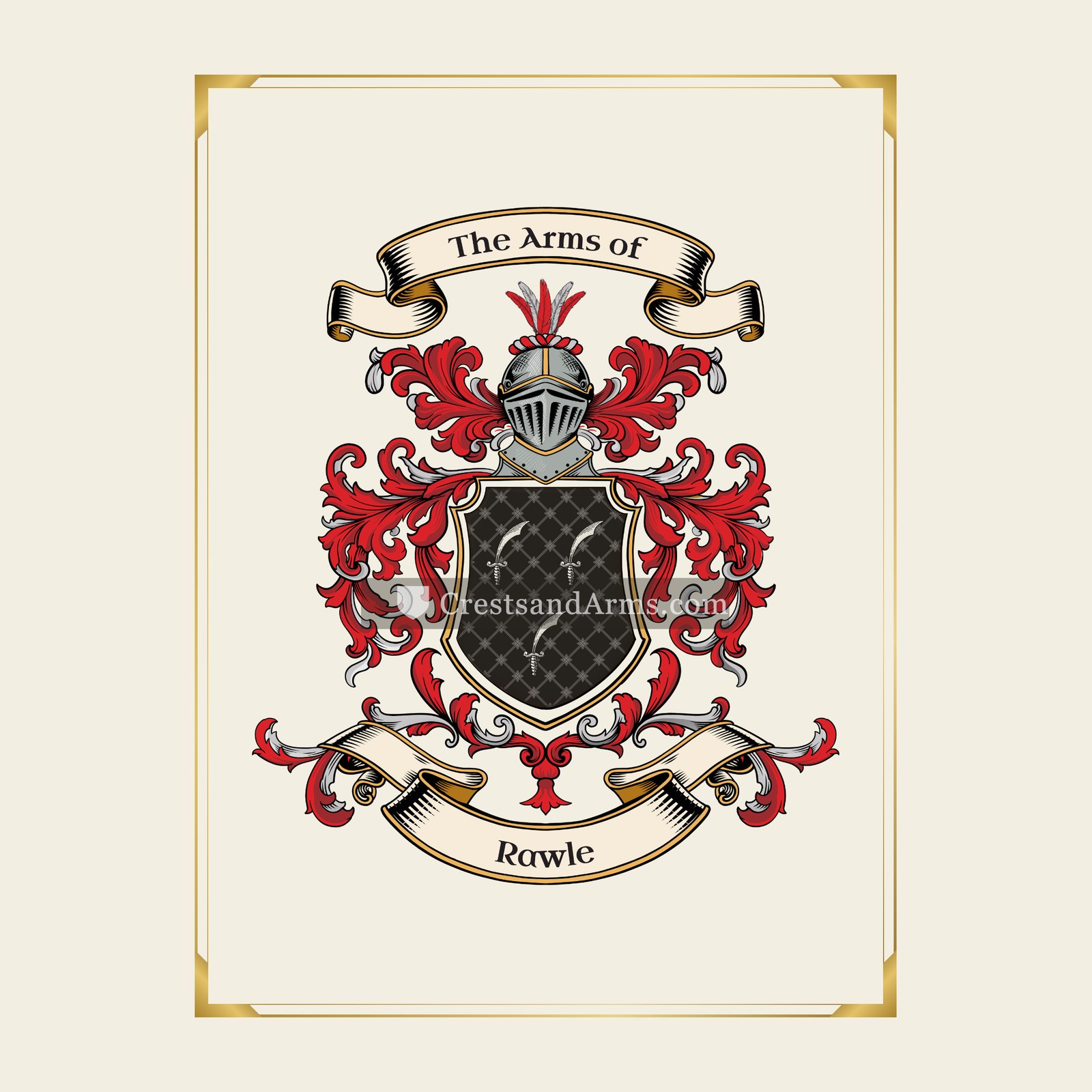 With gold border