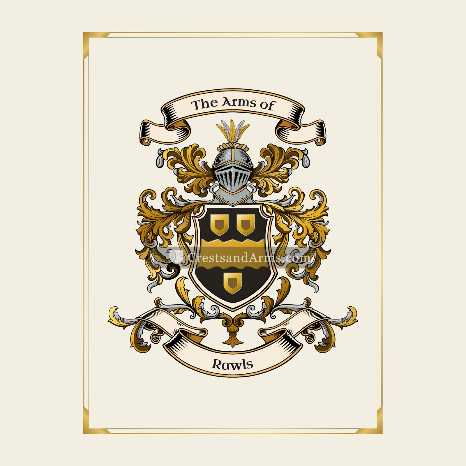 With gold border
