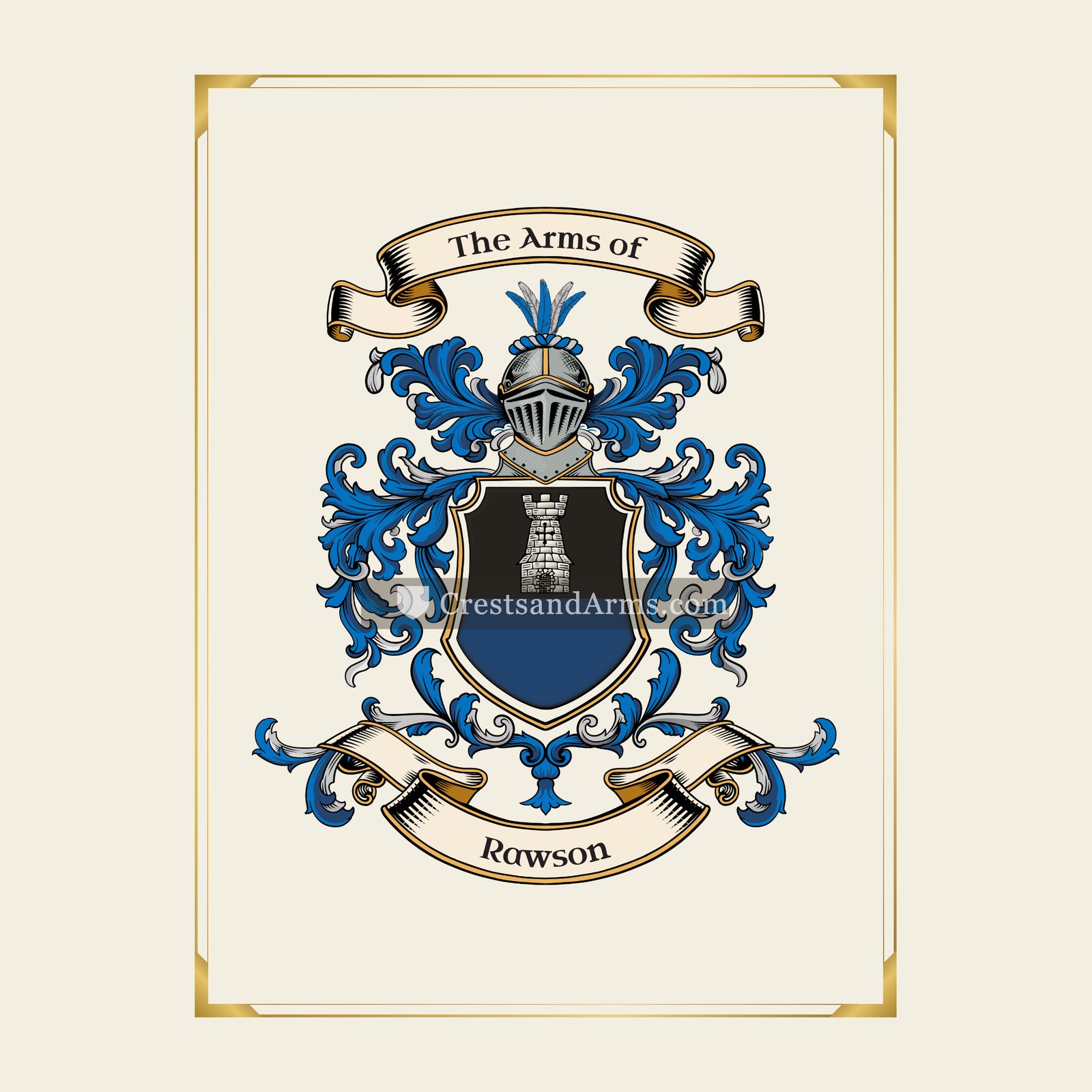 With gold border