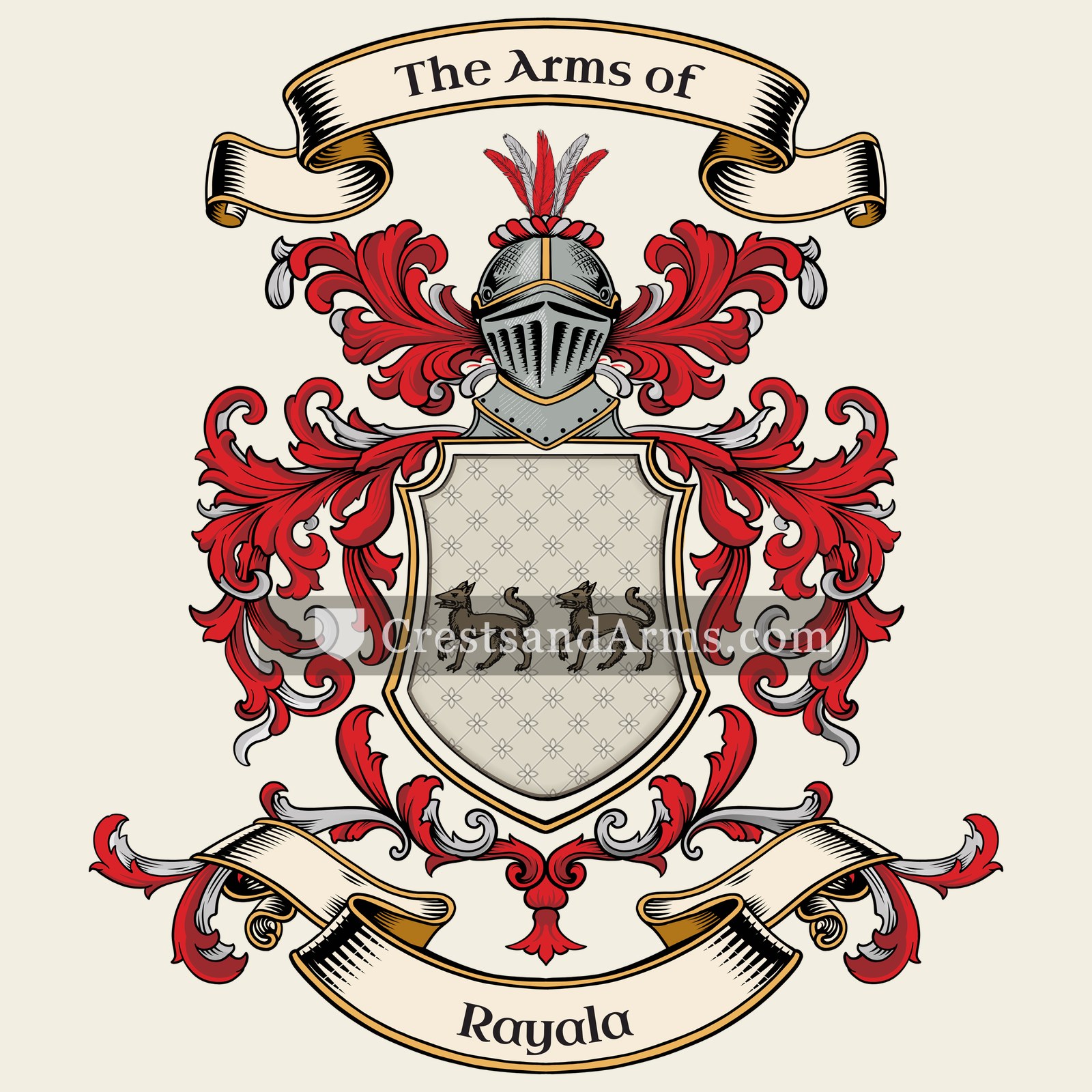 The Rayala coat of arms, drawn from the recorded blazon