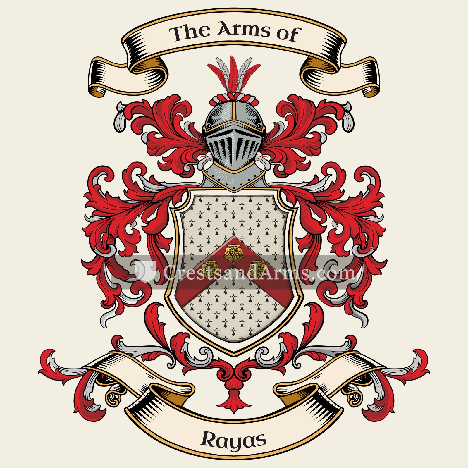 The Rayas coat of arms, drawn from the recorded blazon