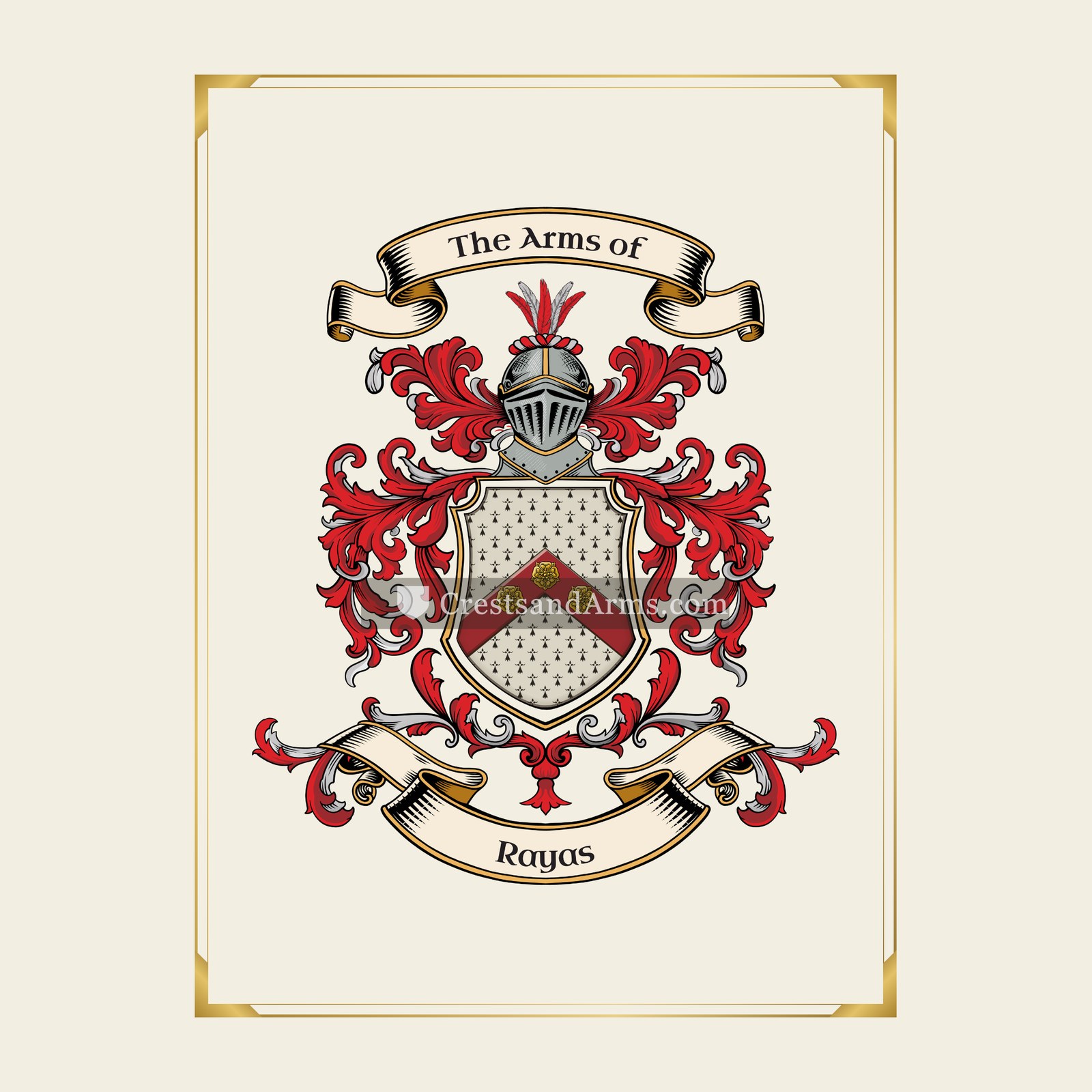 With gold border