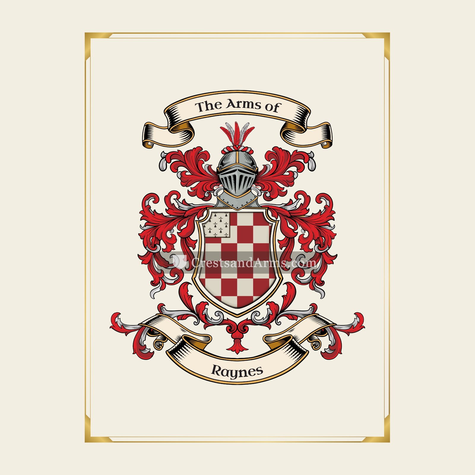 With gold border