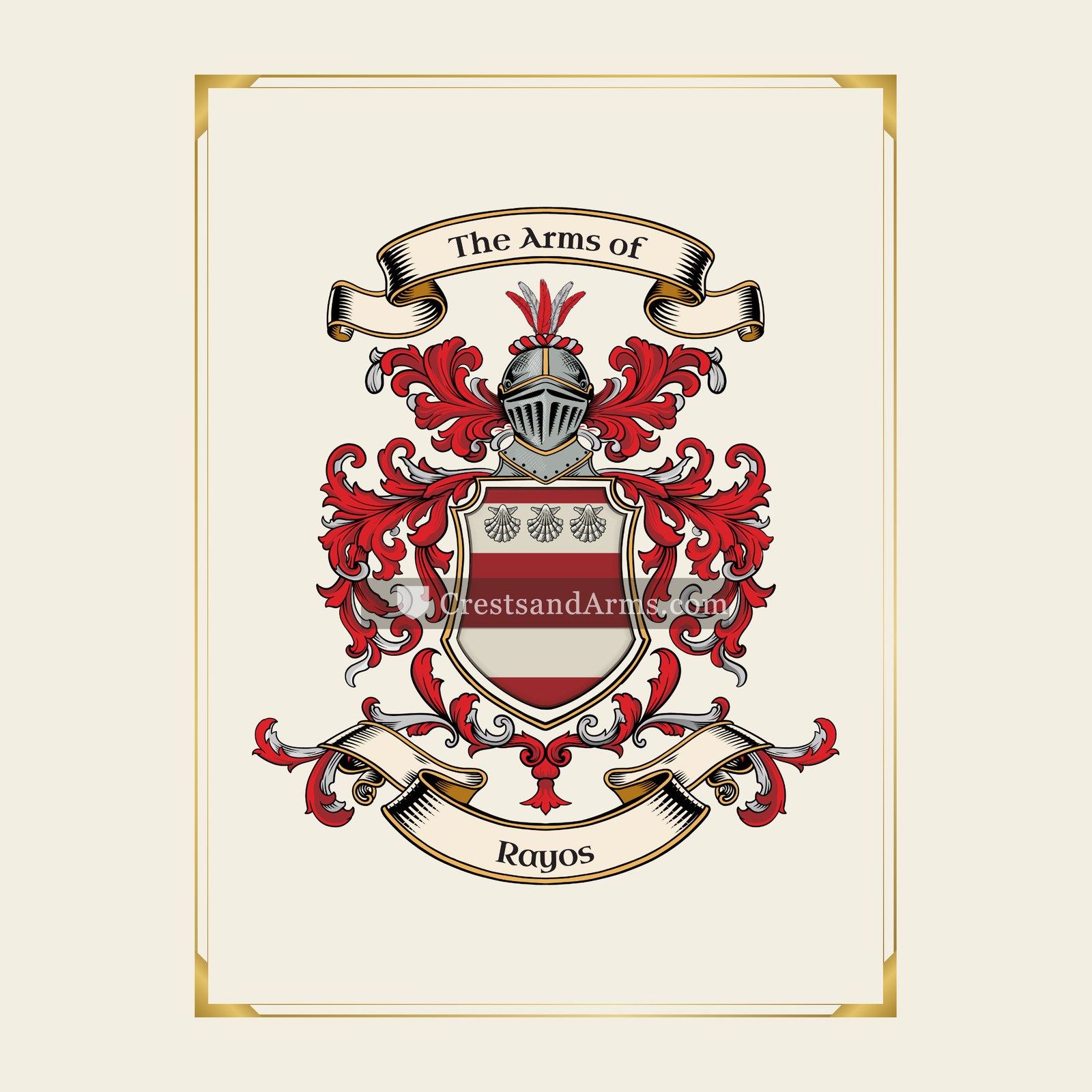 With gold border