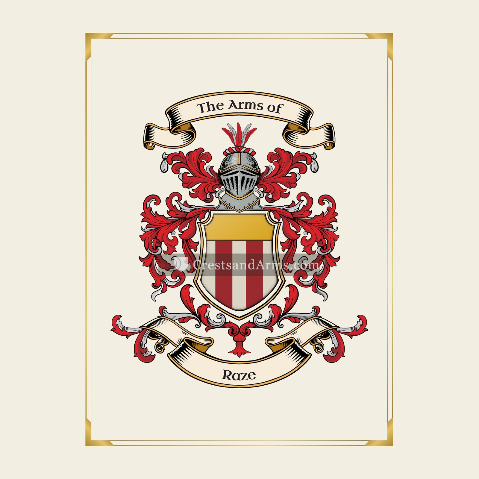 With gold border