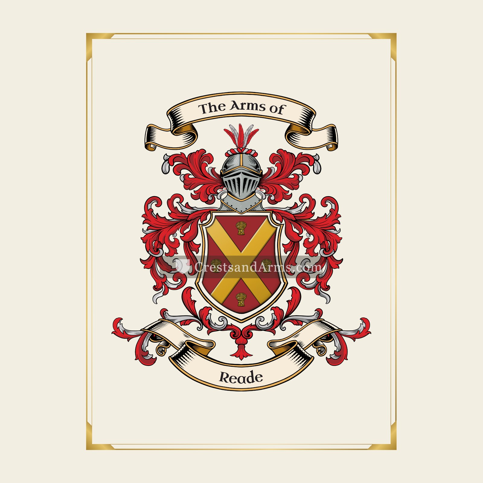With gold border