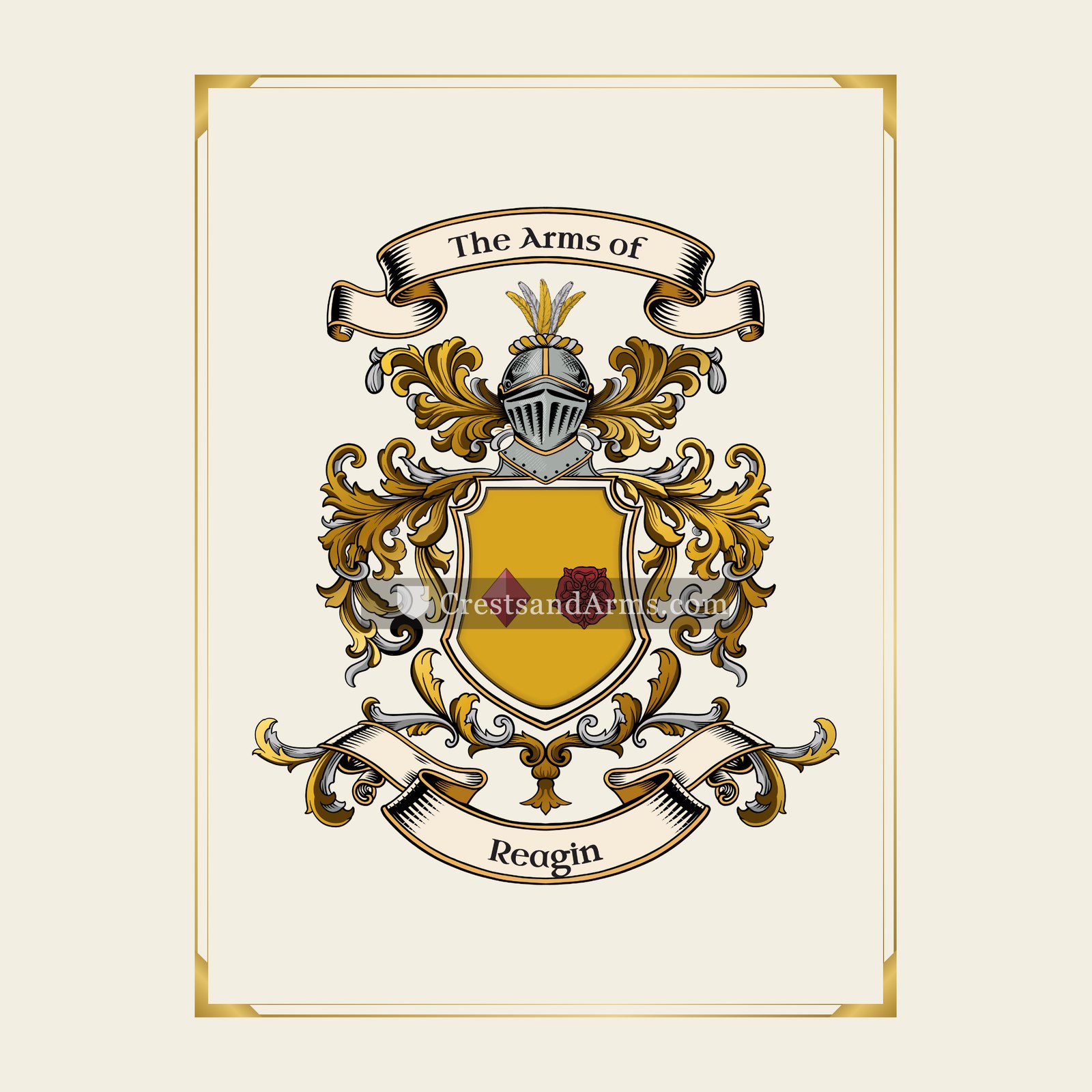 With gold border