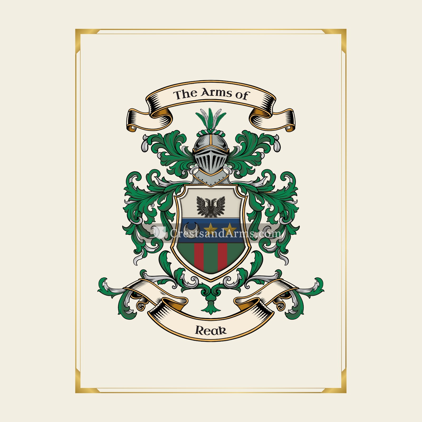 With gold border
