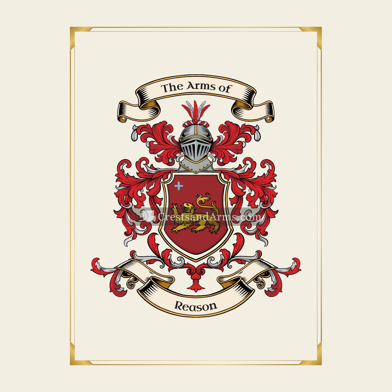 With gold border