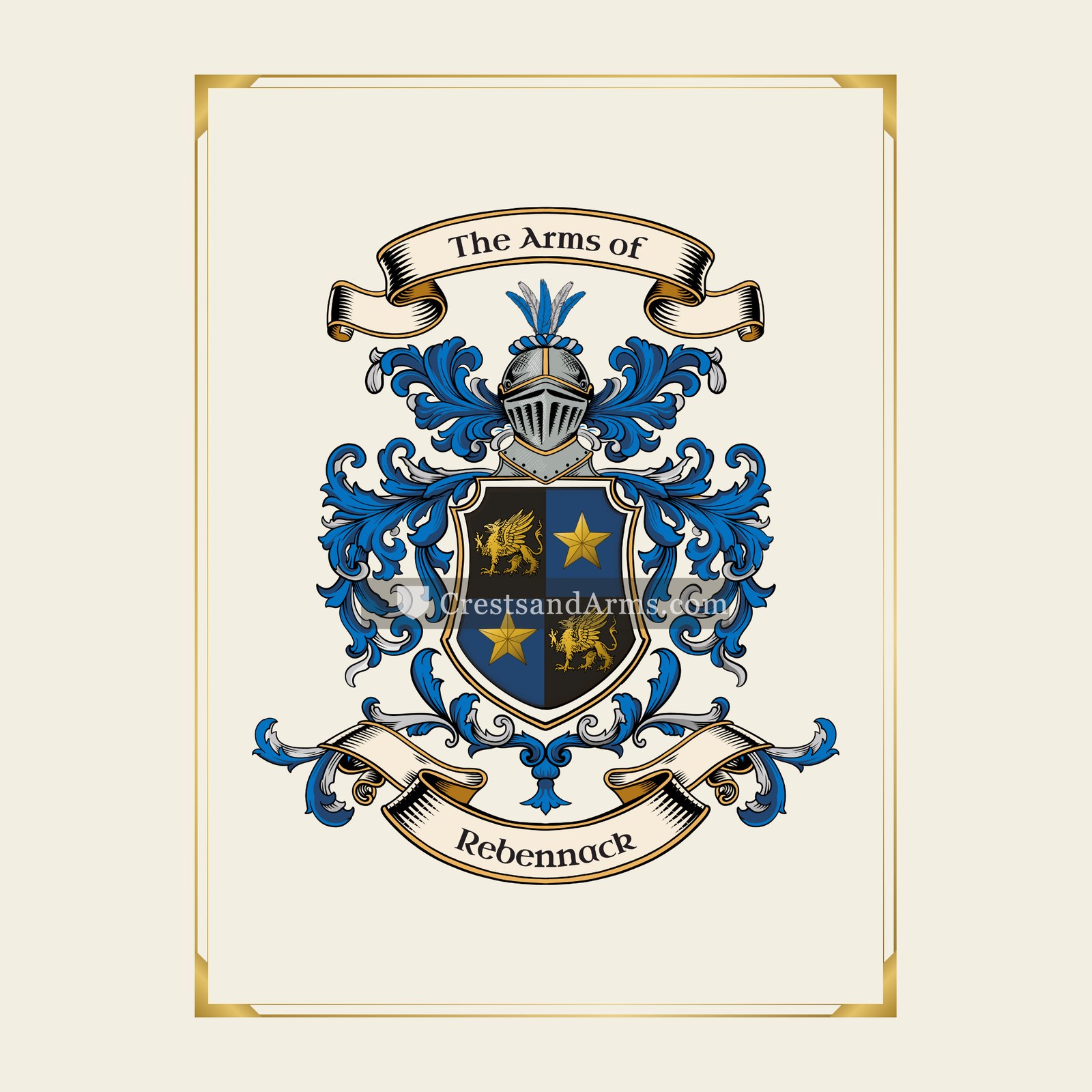 With gold border