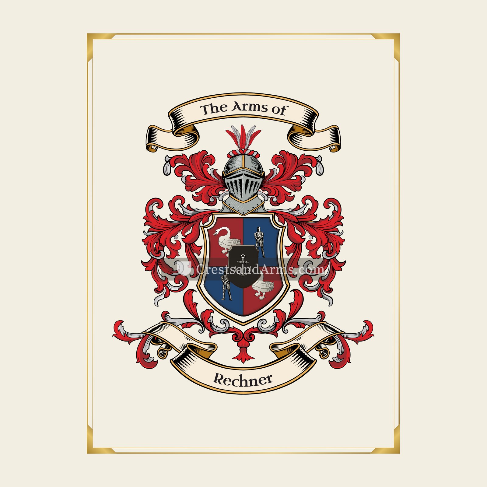 With gold border