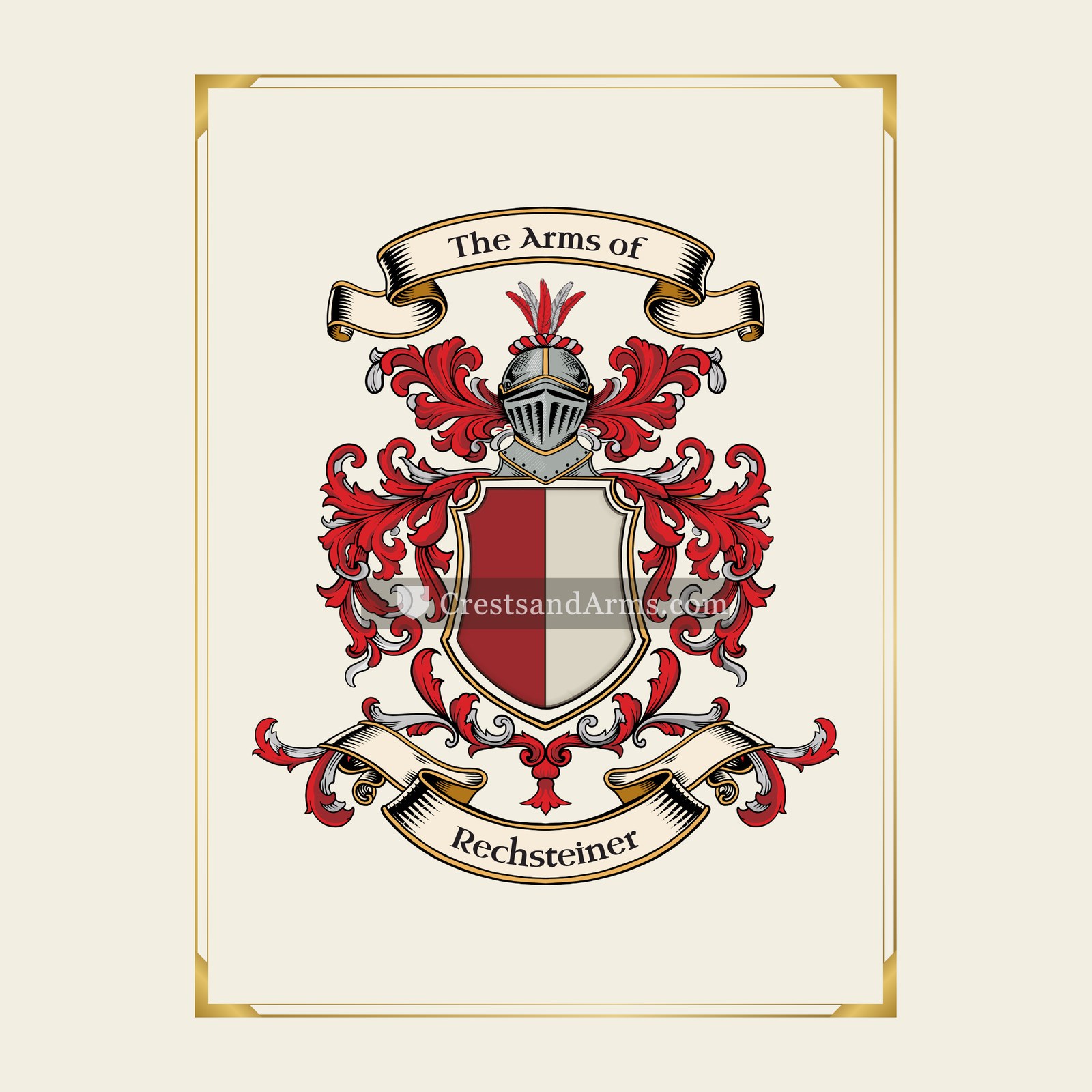 With gold border