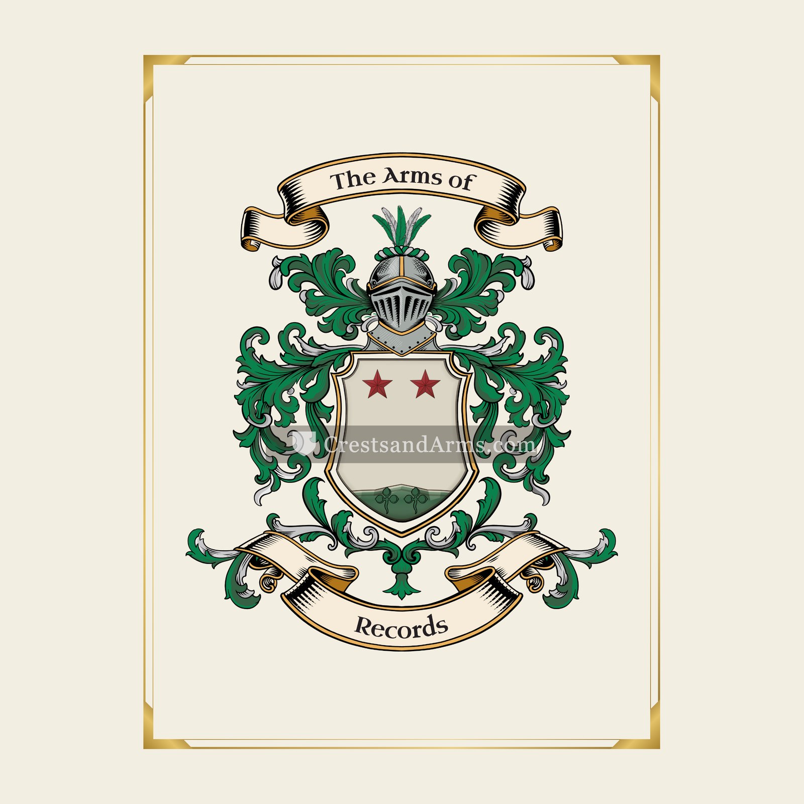 With gold border