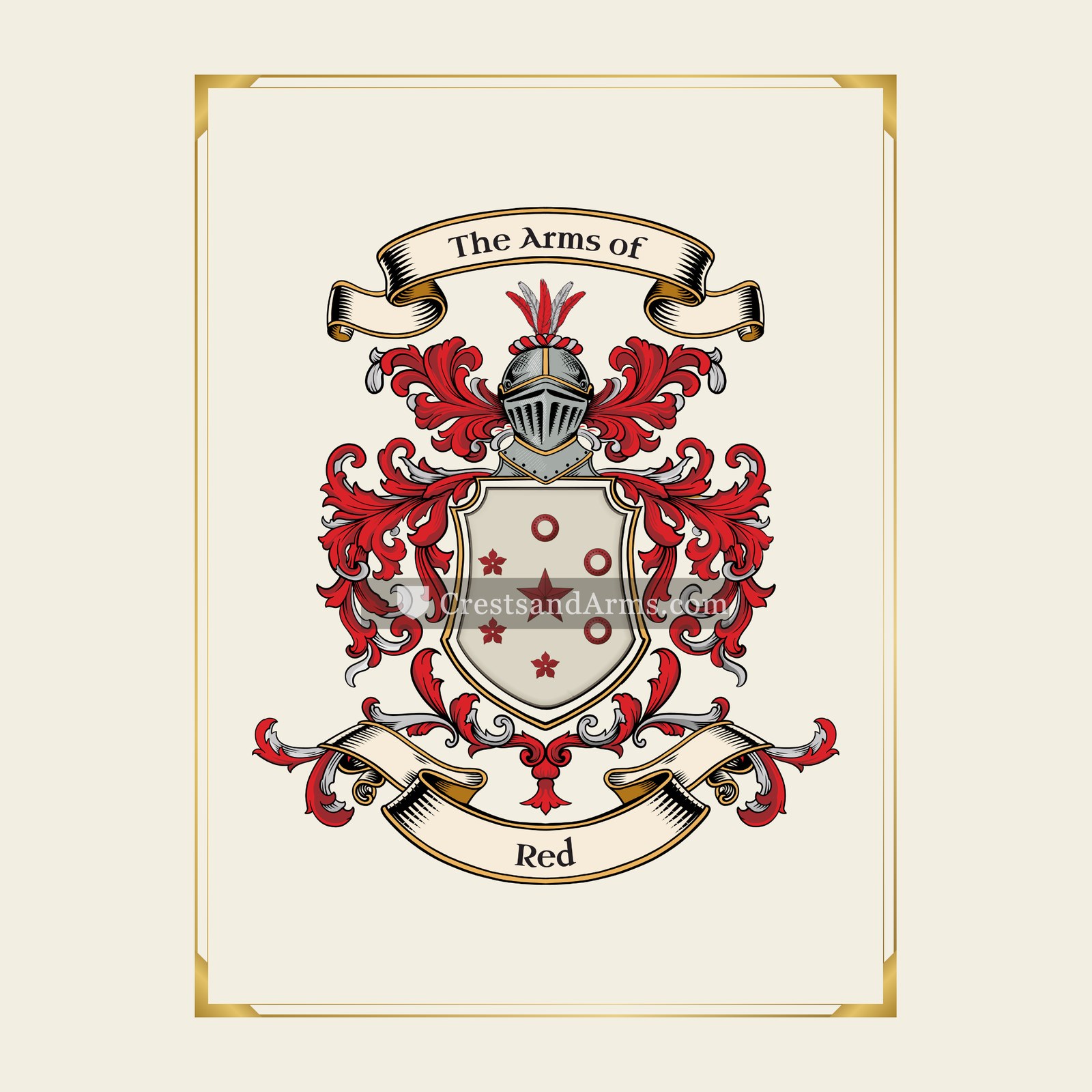 With gold border