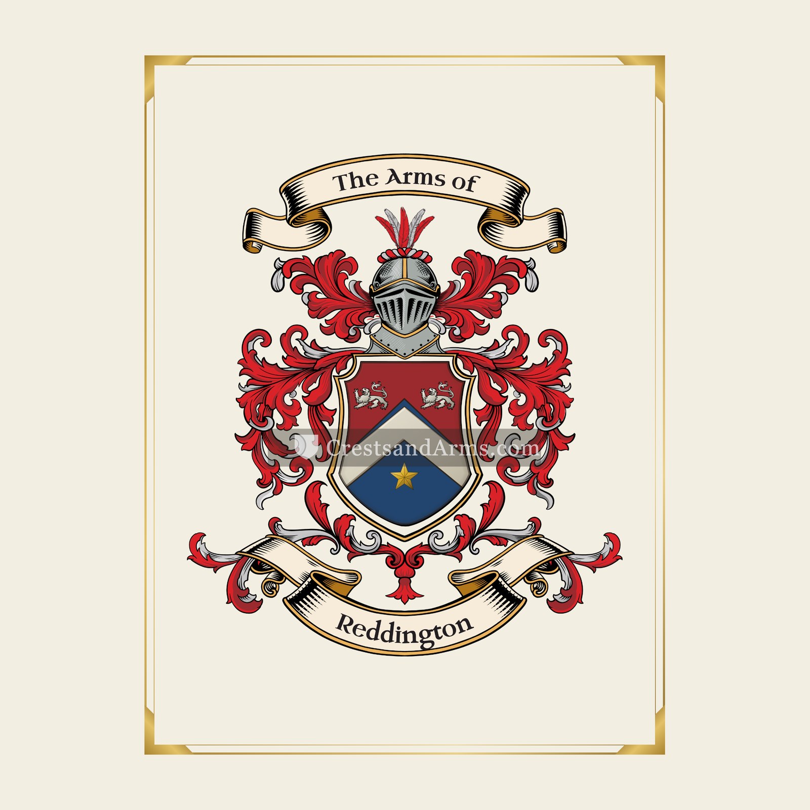With gold border