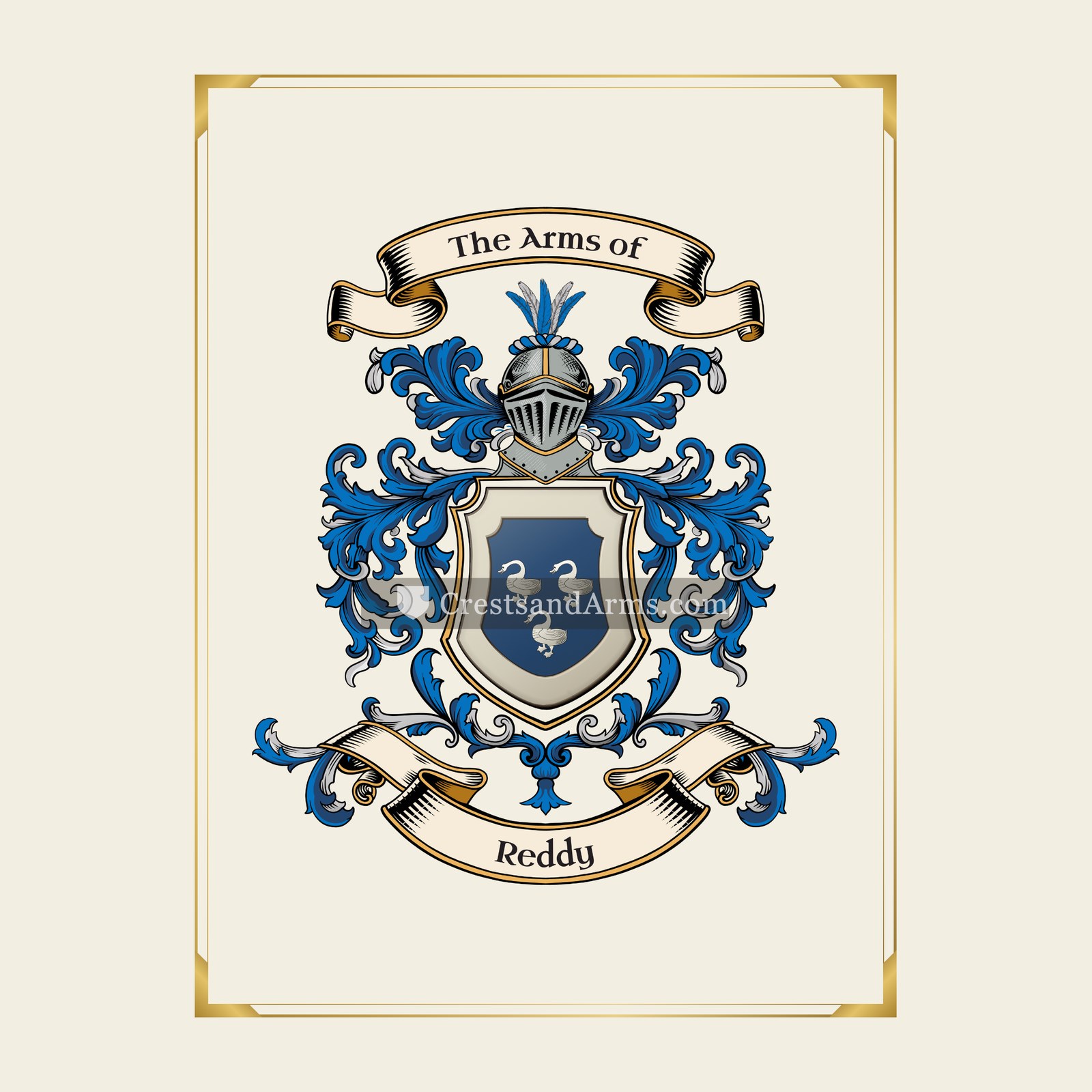 With gold border