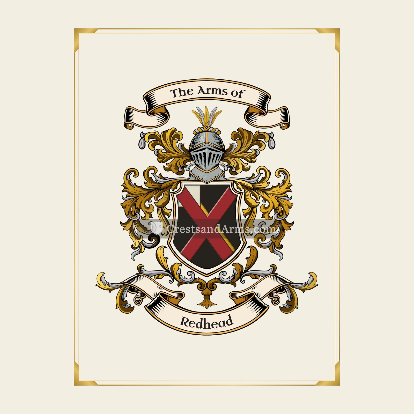 With gold border