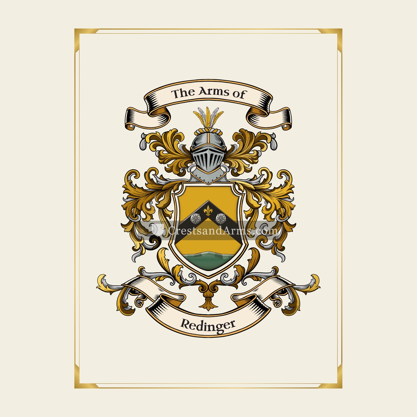 With gold border