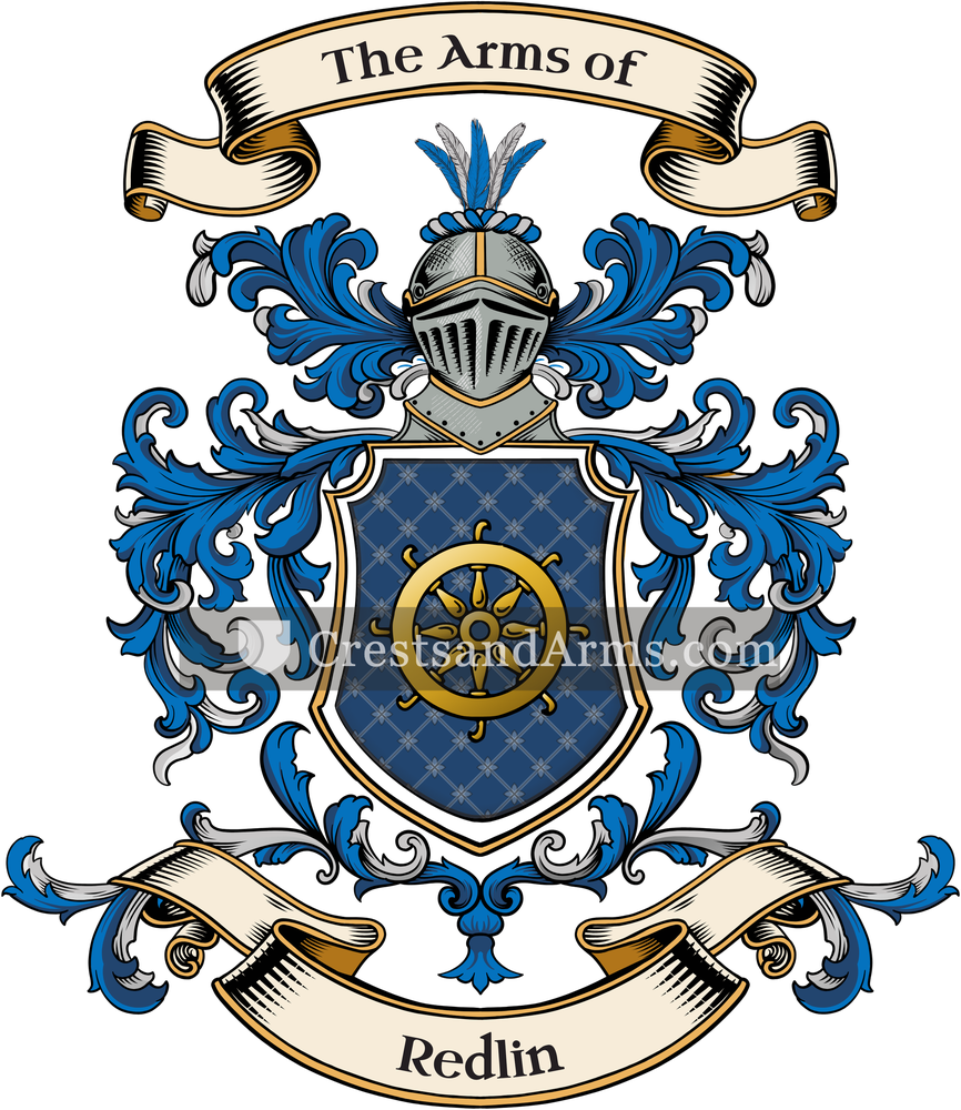 The Redlin coat of arms, drawn from the recorded blazon