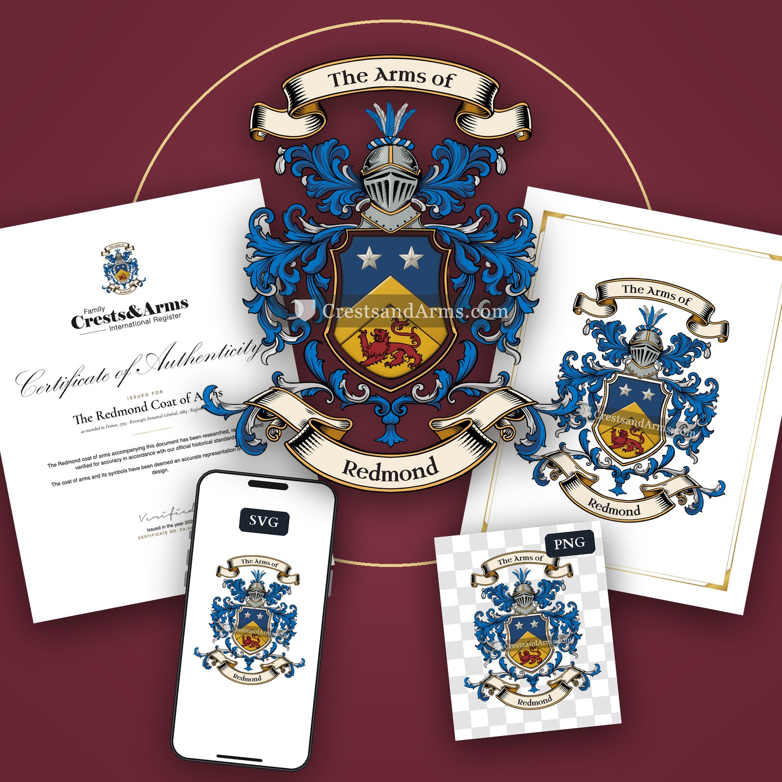 The Redmond arms on the coat of arms — digital pack