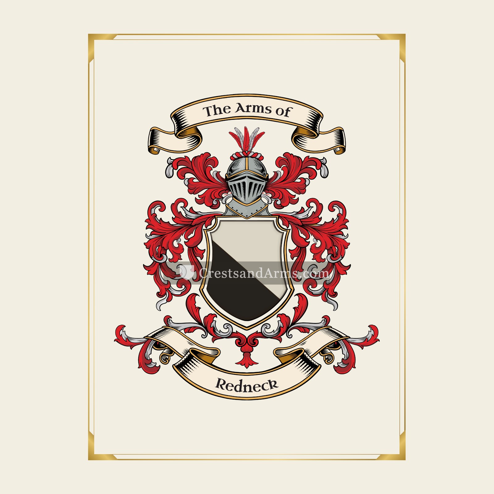 With gold border